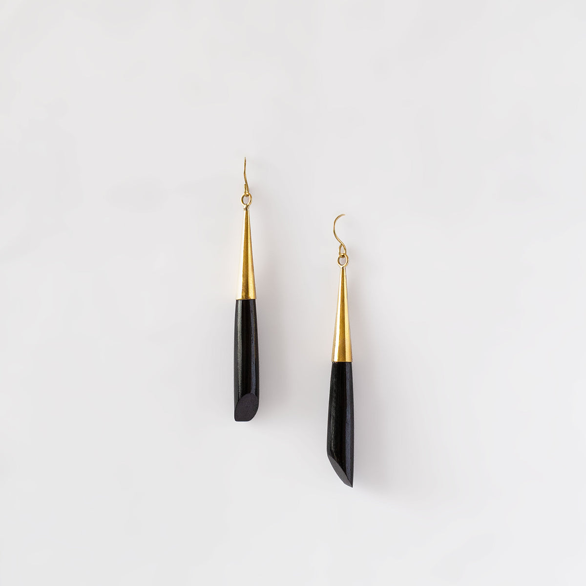 Brass & Bone Teardrop Drop Earrings | Shela #color_black
