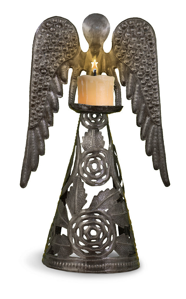 Standing Rose Angel Candle Holder Extol Accessories