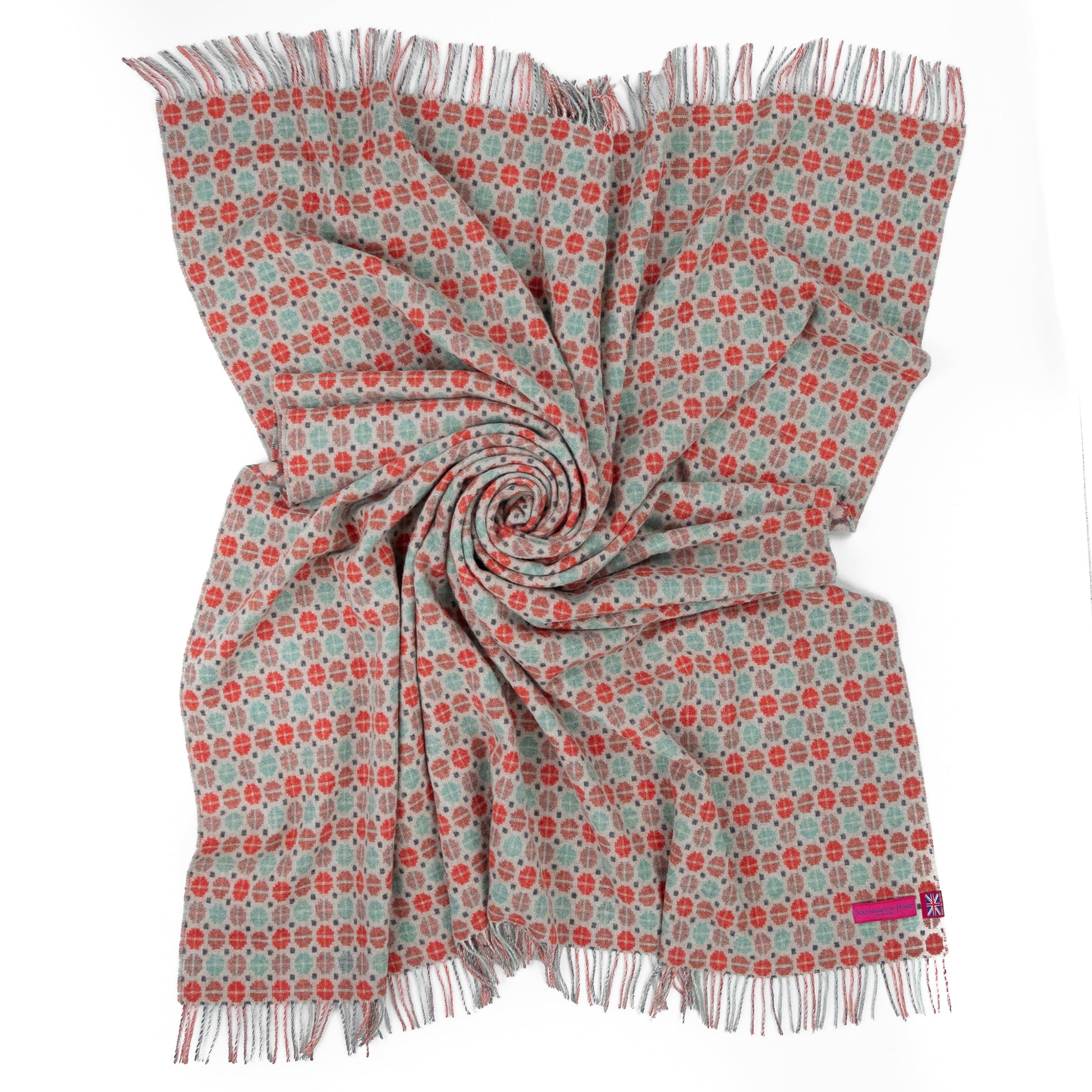 Southampton Home Merino Wool Medallion (Melon)-Throws and Blankets-[bar code]-Prince of Scots