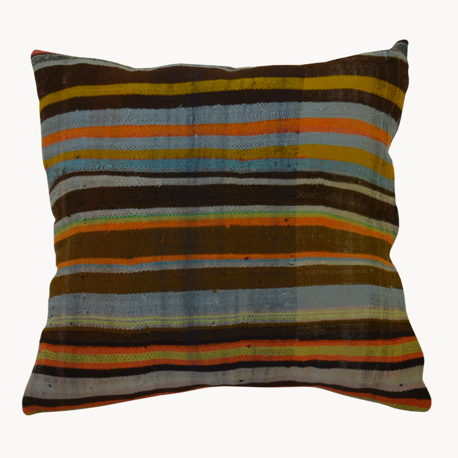 Upcycled Brown Textile Pillow - Apartment F
