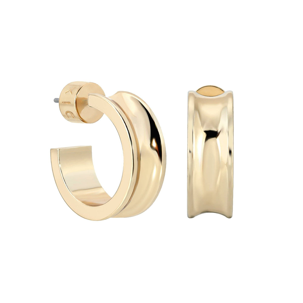 Mini Concave Hoops showcasing shiny gold hoop earrings for a trendy look