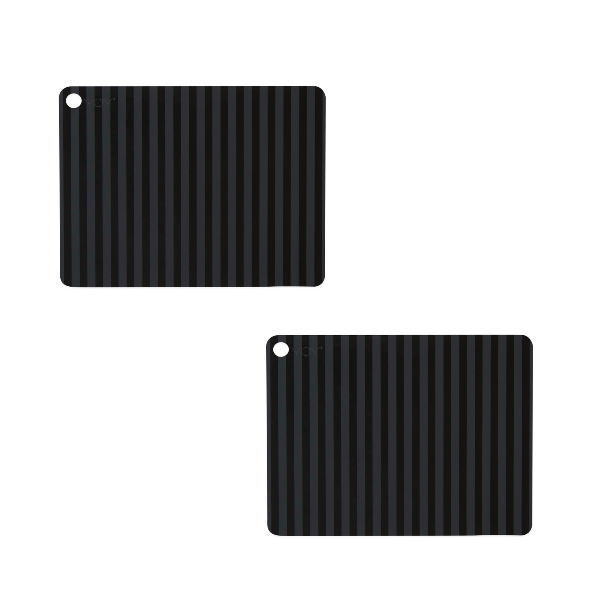 Placemat Stripe Anthracite 2 Pcs Pack Design By Oyoy 1