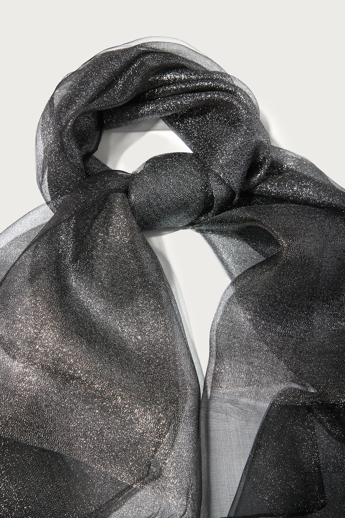 Glitter Dress Scarf - Black Silver
