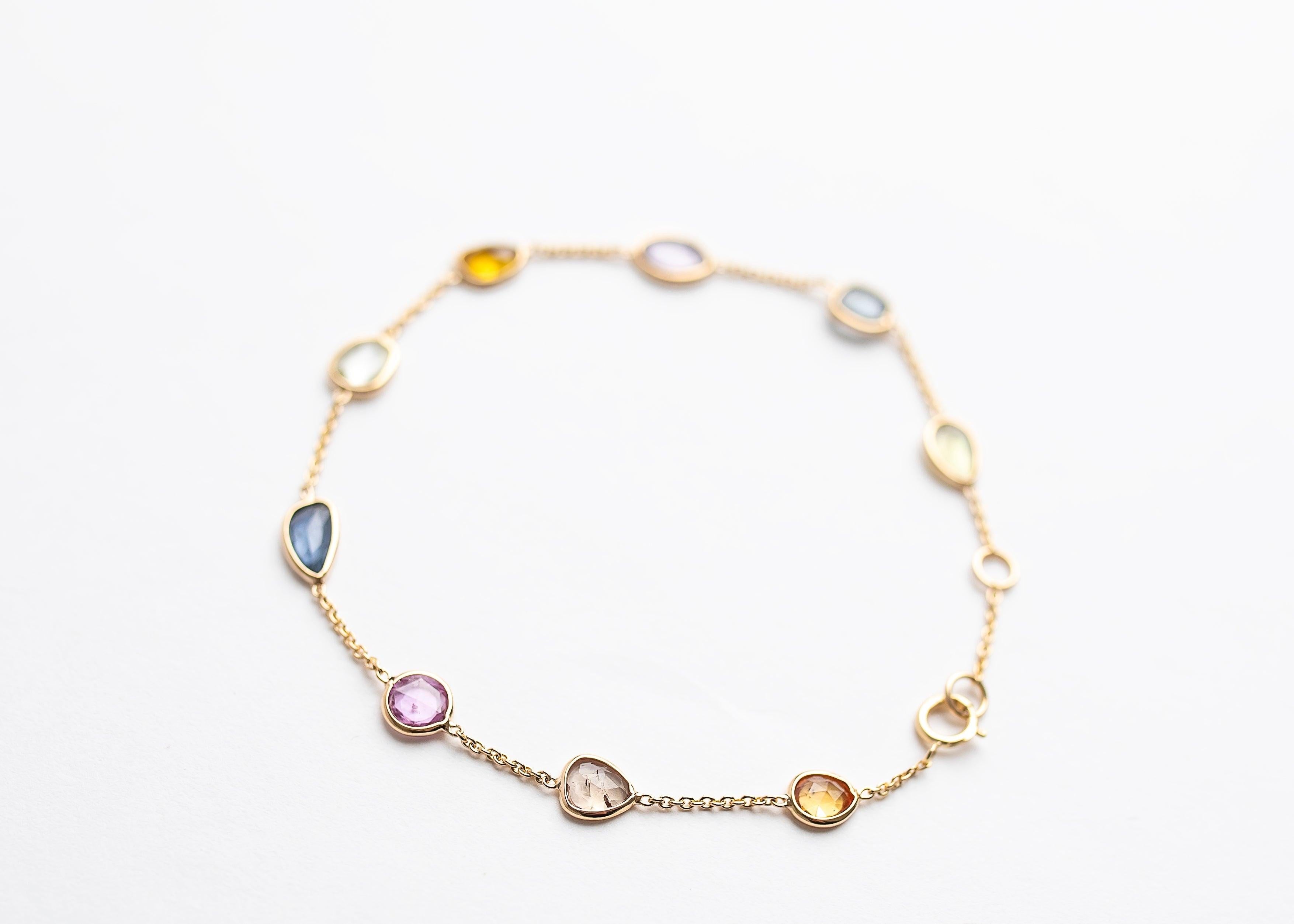 Rainbow Radiance minimal everyday fine jewelry in solid gold and sterling 925 silver with natural gemstones.