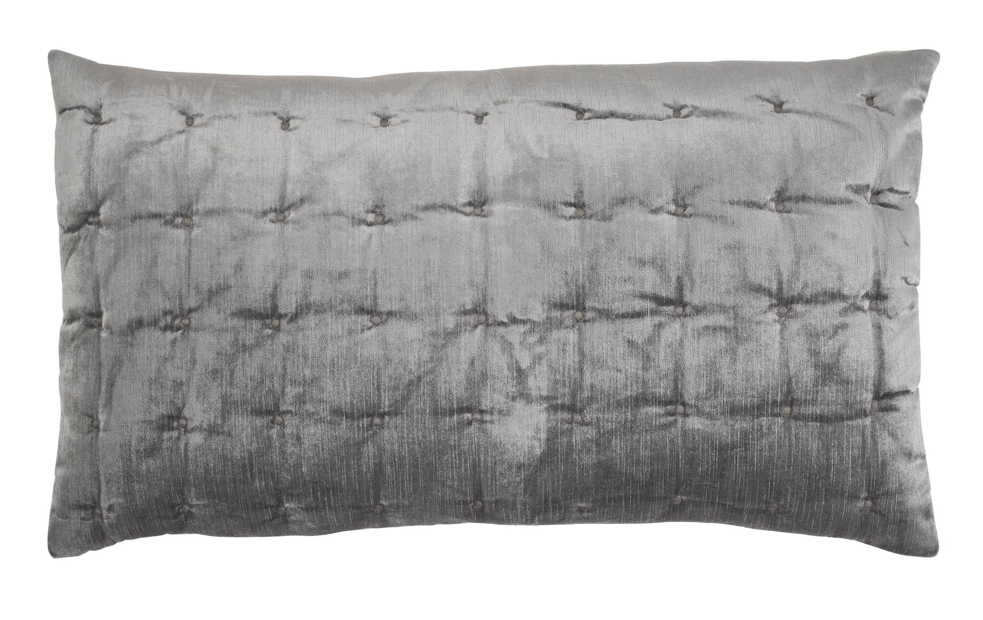 KS-307-2036_1|Sophisticated dark grey quilted pillow sham with elegant button tufting, creating a rich, textured accent.