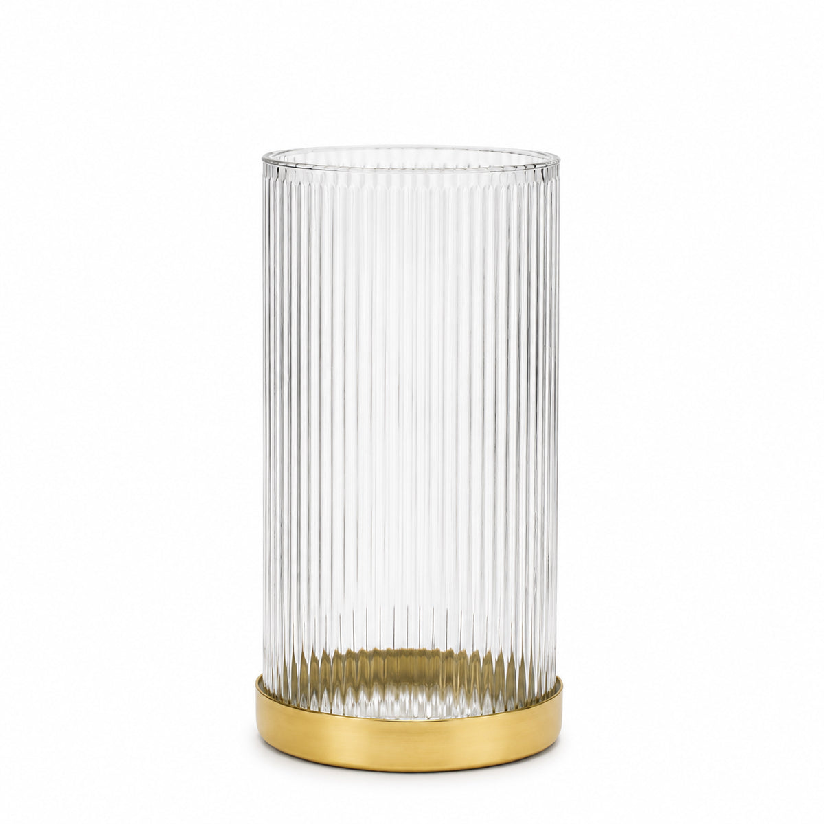 Fluted Glass Vase/Planter, Tall