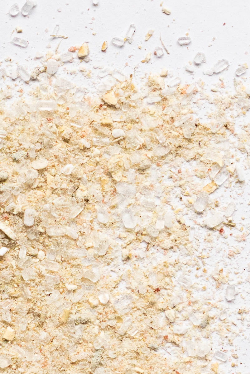 Merigold Lavender Oat Bath Soak with epsom and Himalayan pink salts, calming lavender, and soothing oats for dry, sensitive skin”
