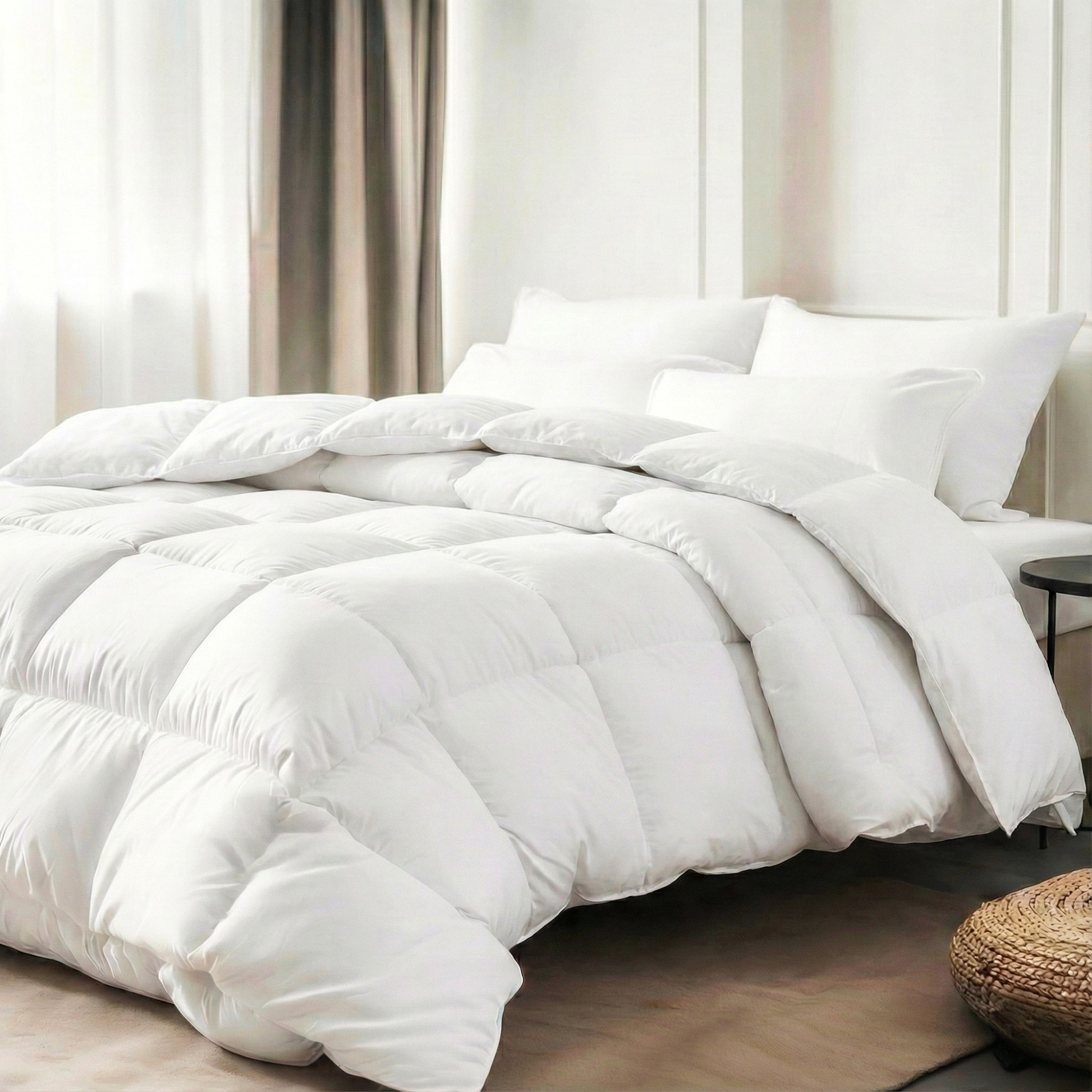 DI-5000-X_1|Premium white goose down duvet, designed for ultimate comfort and temperature regulation. Enhances your luxurious sleep experience.