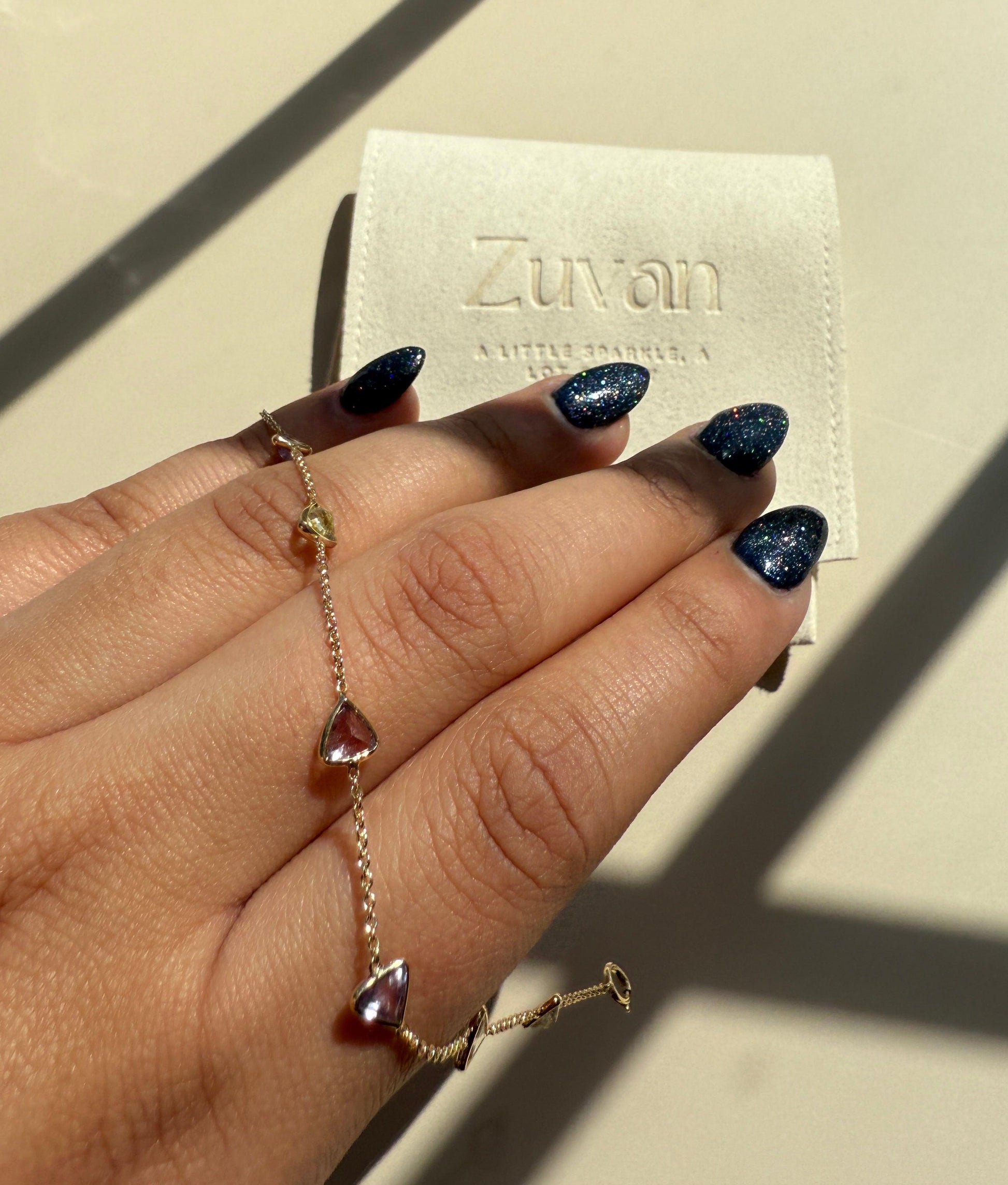 Joyful Hues minimal everyday fine jewelry in solid gold and sterling 925 silver with natural gemstones.