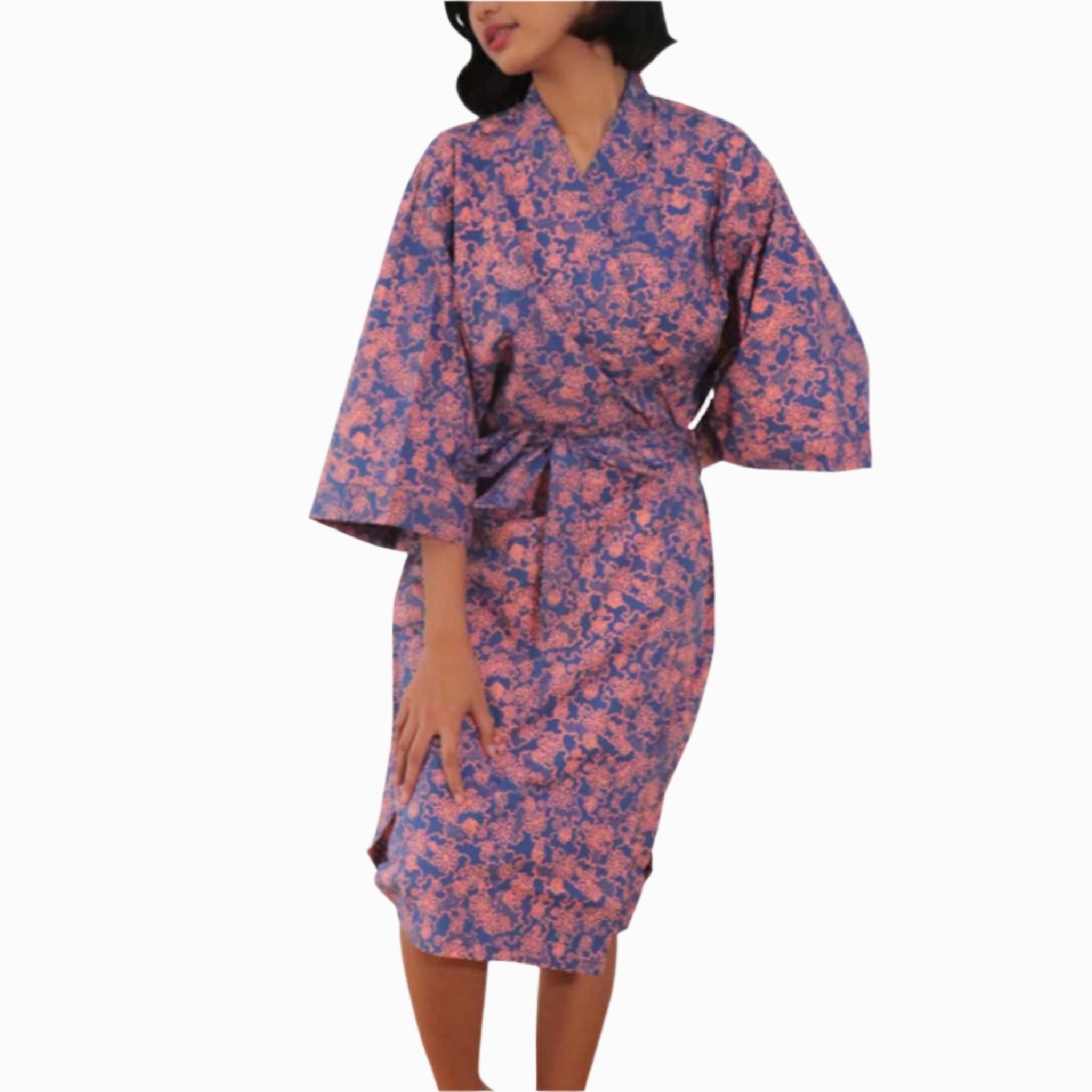 Handmade Batik Robe - Pink & Blue