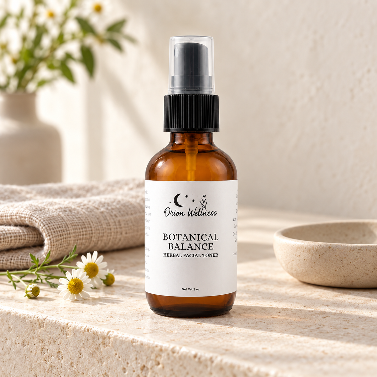 Lifestyle view of Botanical Balance Facial Mist, included in Dew + Glow Facial Trio