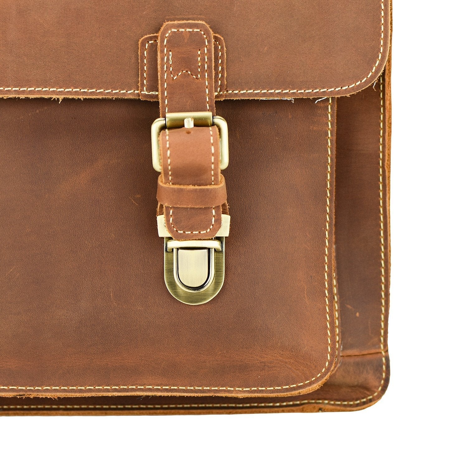 WANDERLUST Large Vintage Satchel ~ British Tan ~-Luggage-Prince of Scots-Prince of Scots