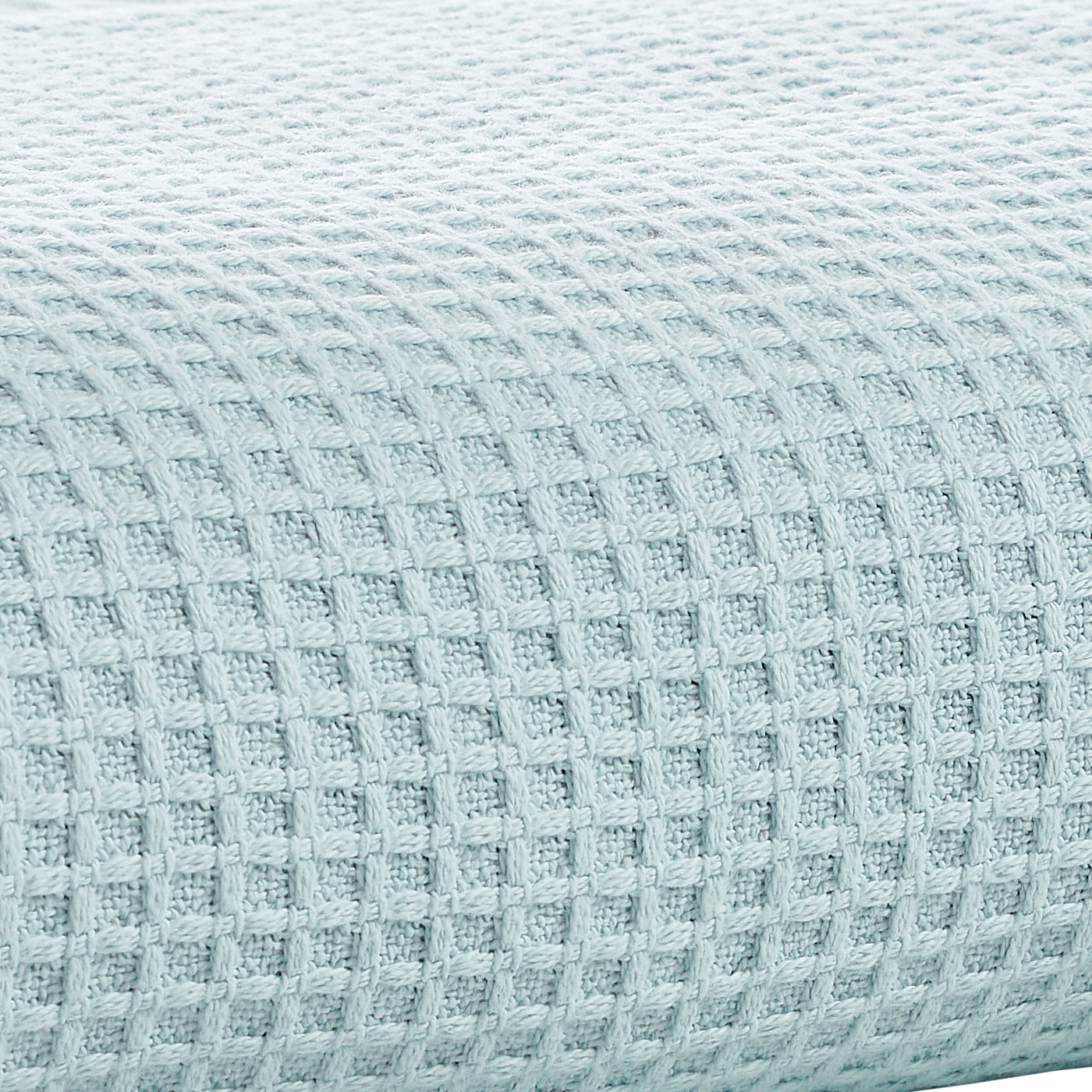 BL-857-11096_6|Detailed close-up of light blue waffle knit blanket texture, perfect for soft, cozy fabric detail. (113)