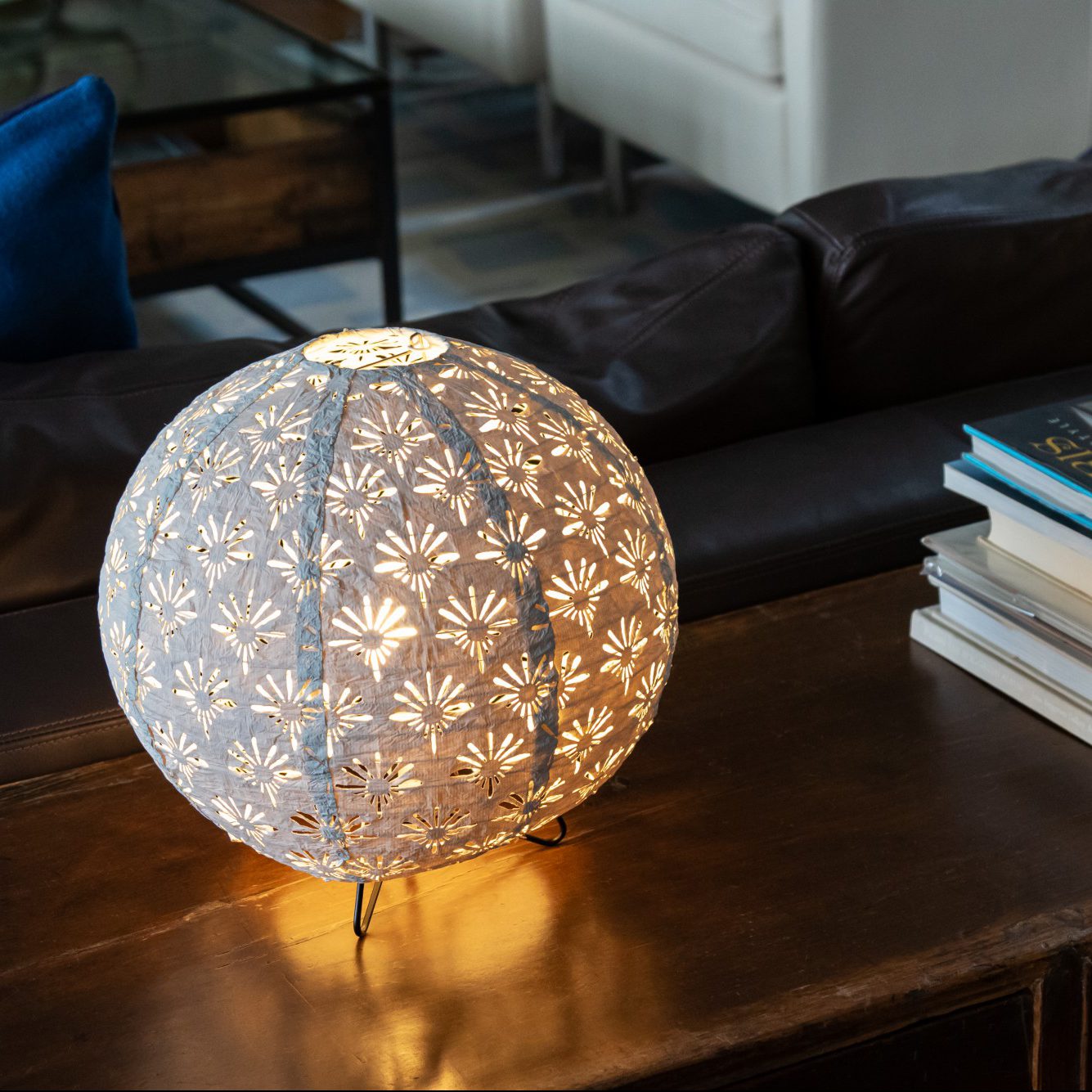 Soji Stella Solace Tyvek Indoor Table Lamp on table