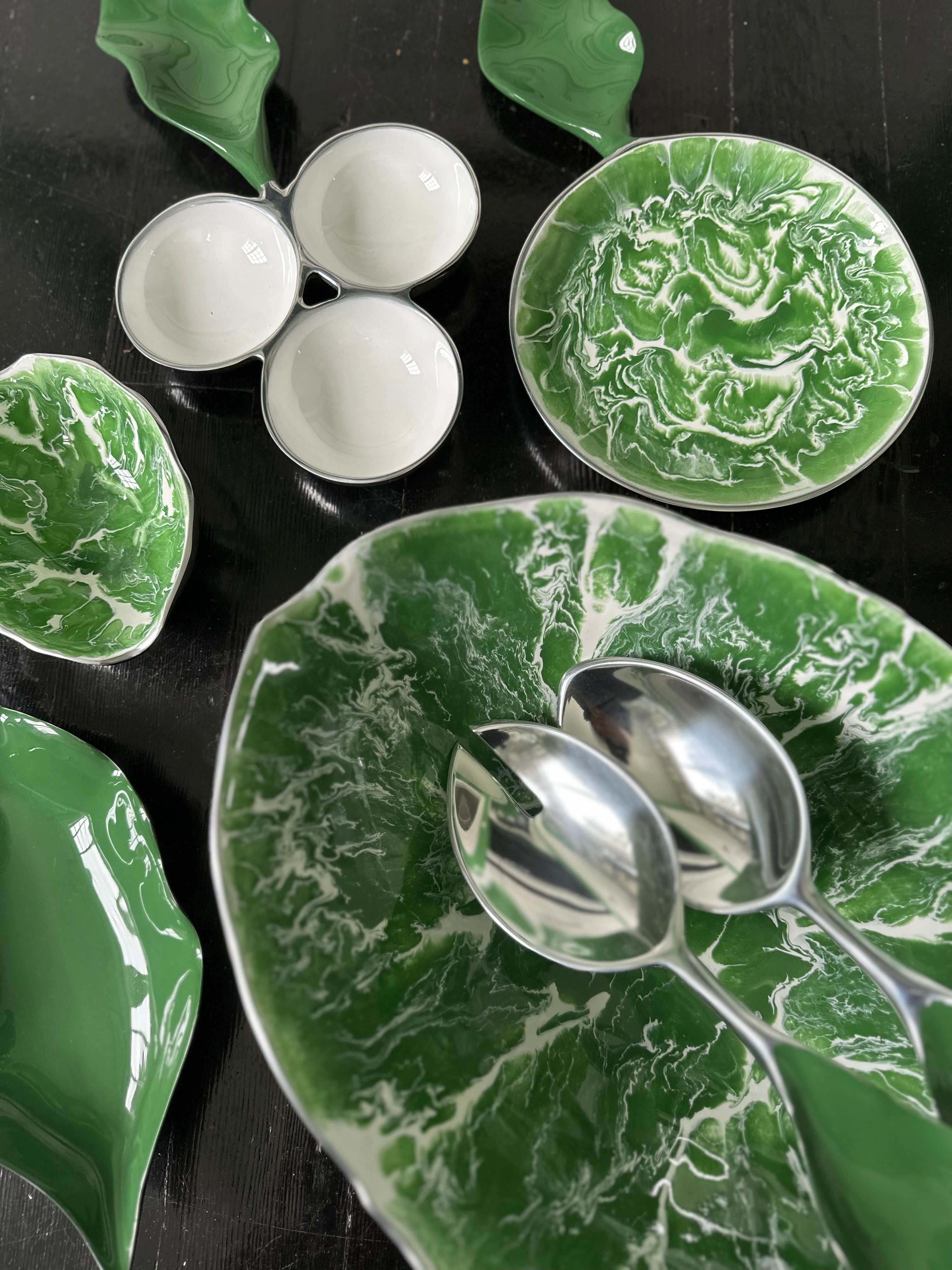 Verdura Salad Servers Set Green - Nima Oberoi Lunares 