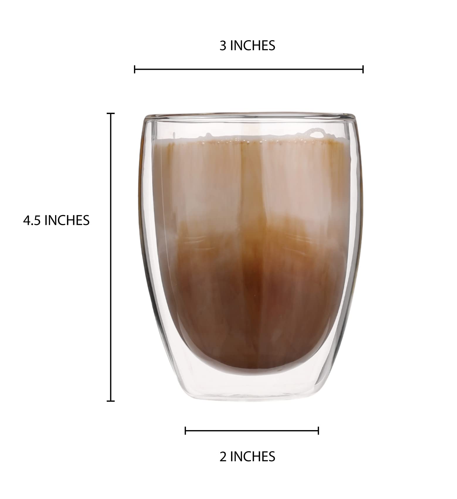 Double Wall Glass Coffee Mugs Cups 8.5oz 12oz insulated