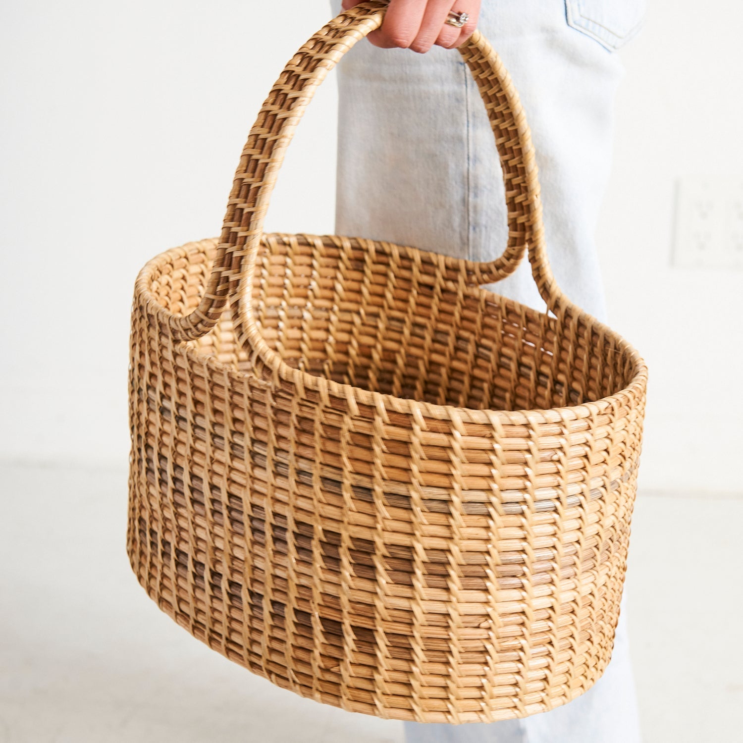 Rattan Oval Market Basket