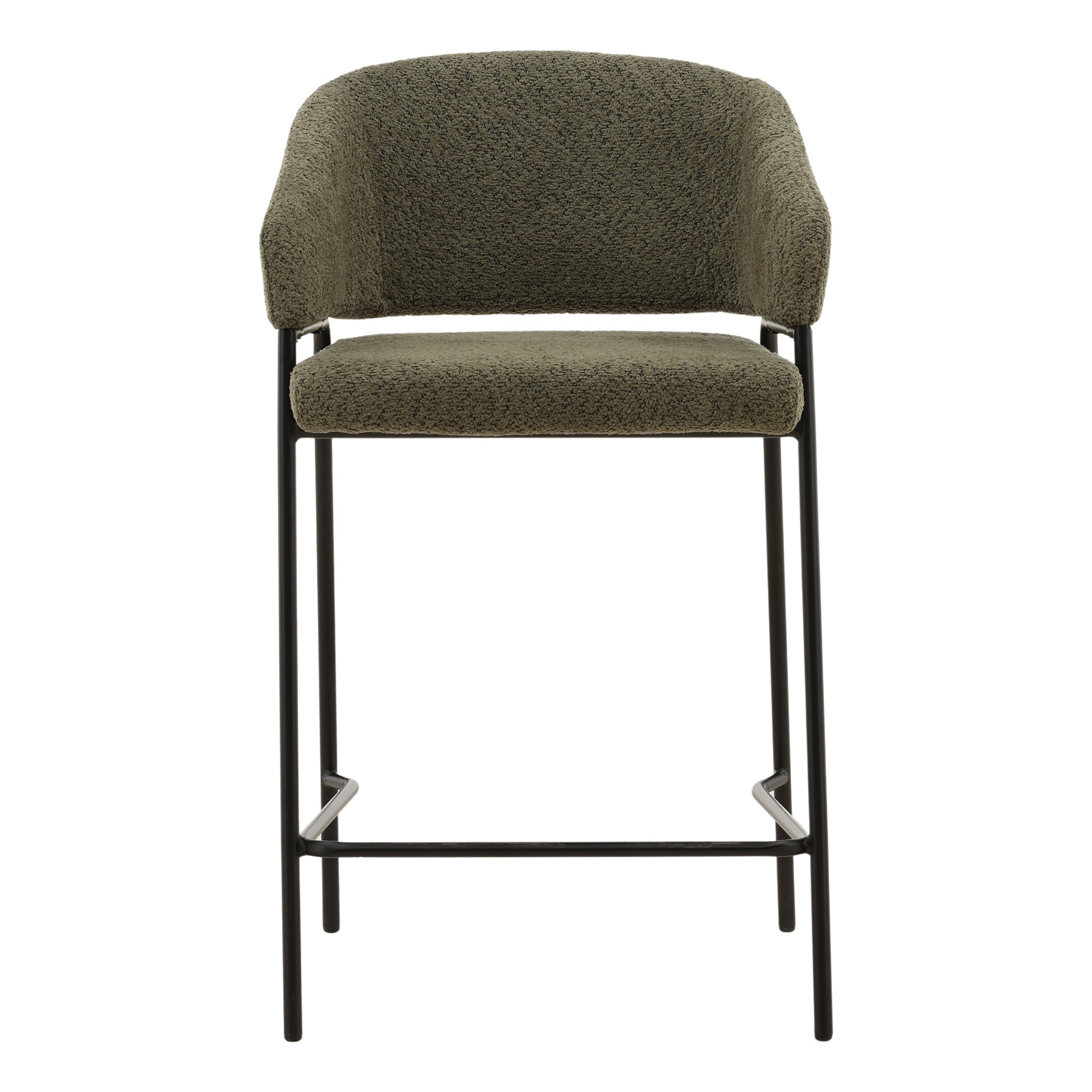 Catriona Olive Bouclé Counter Stool (Set of 2)