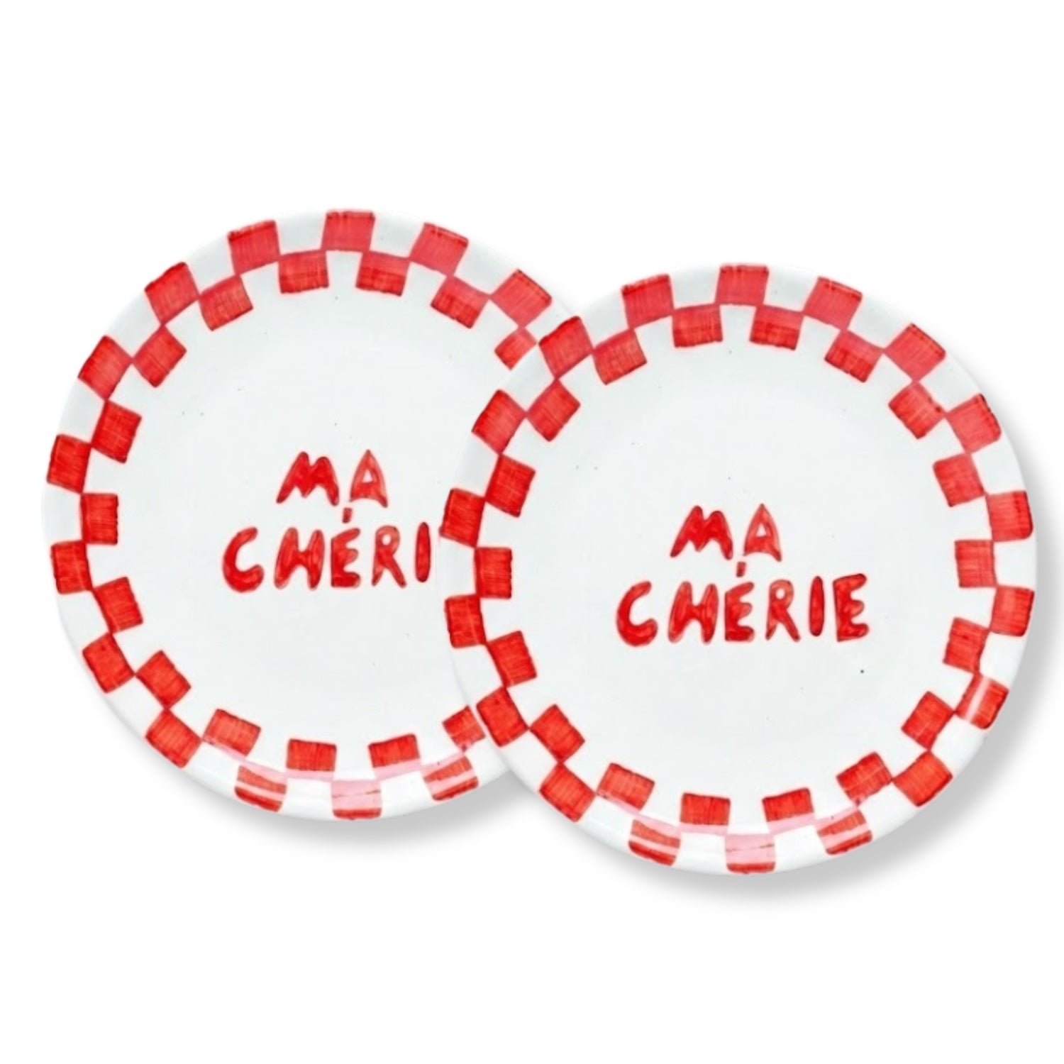 S/2 Ma Cherie Ceramic Snack Plate