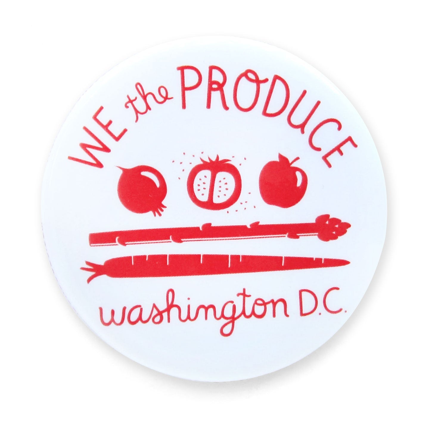 DC Flag design magnet, featuring the phrase "We the Produce; Washington, DC"