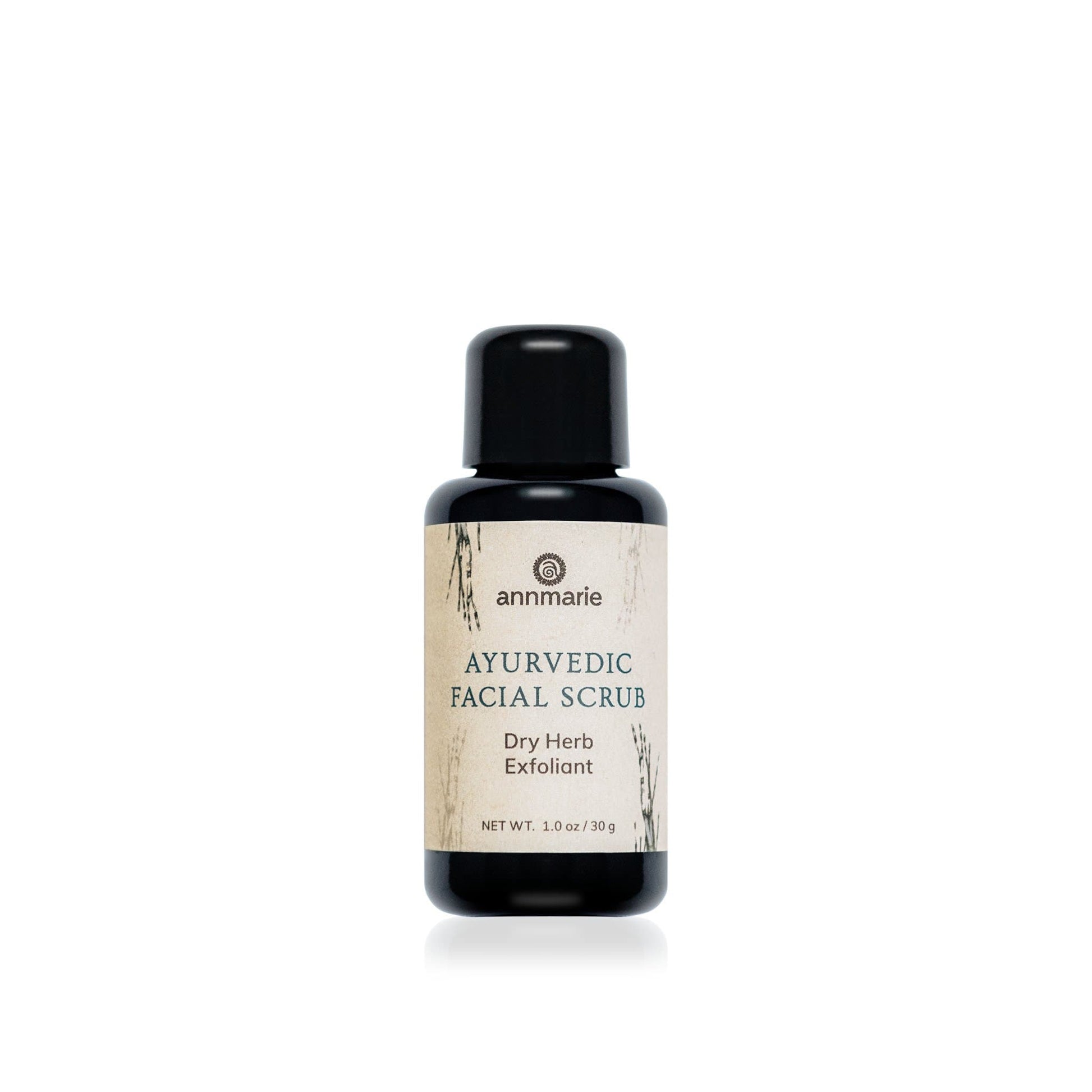 Annmarie Ayurvedic Facial Scrub dry herb exfoliant for gentle facial exfoliation and smoother, clearer skin.

