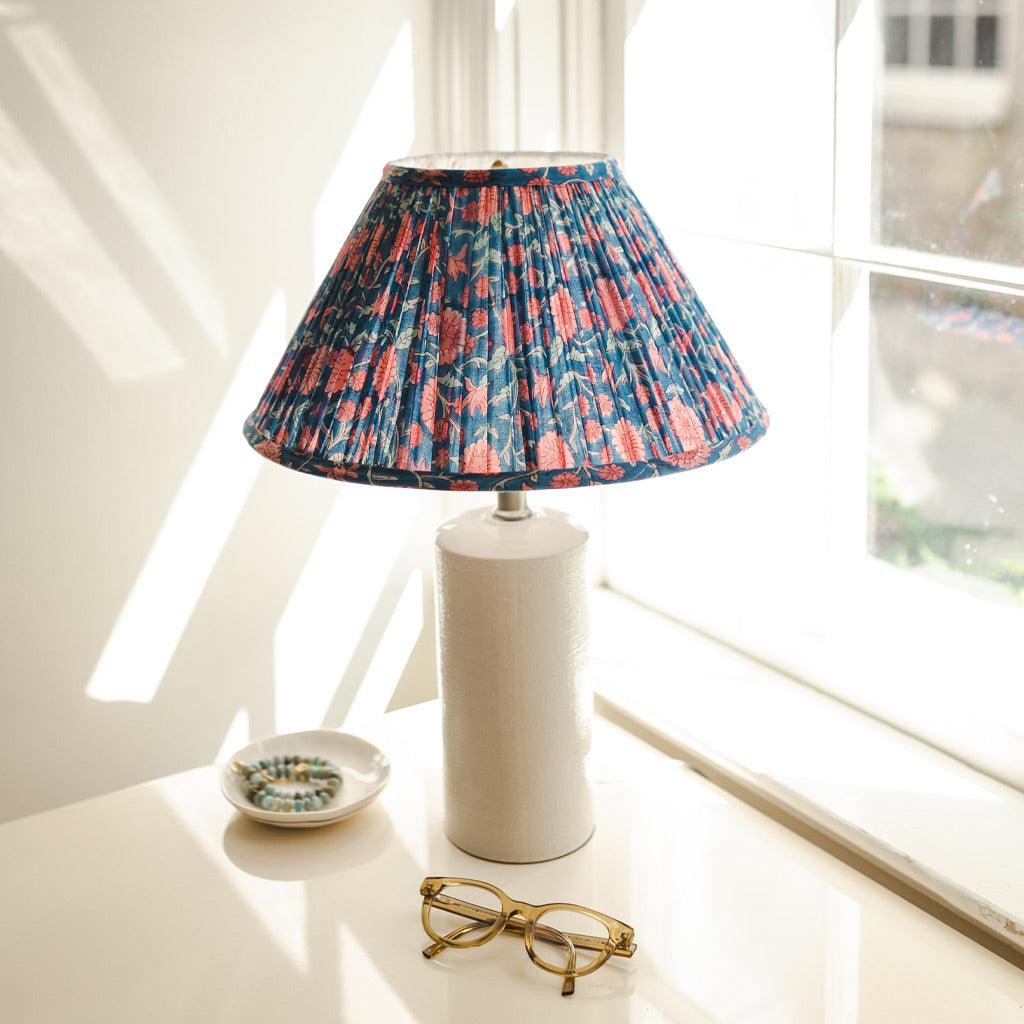 Pleated Lampshade in Ella Print - Sophie Williamson Design
