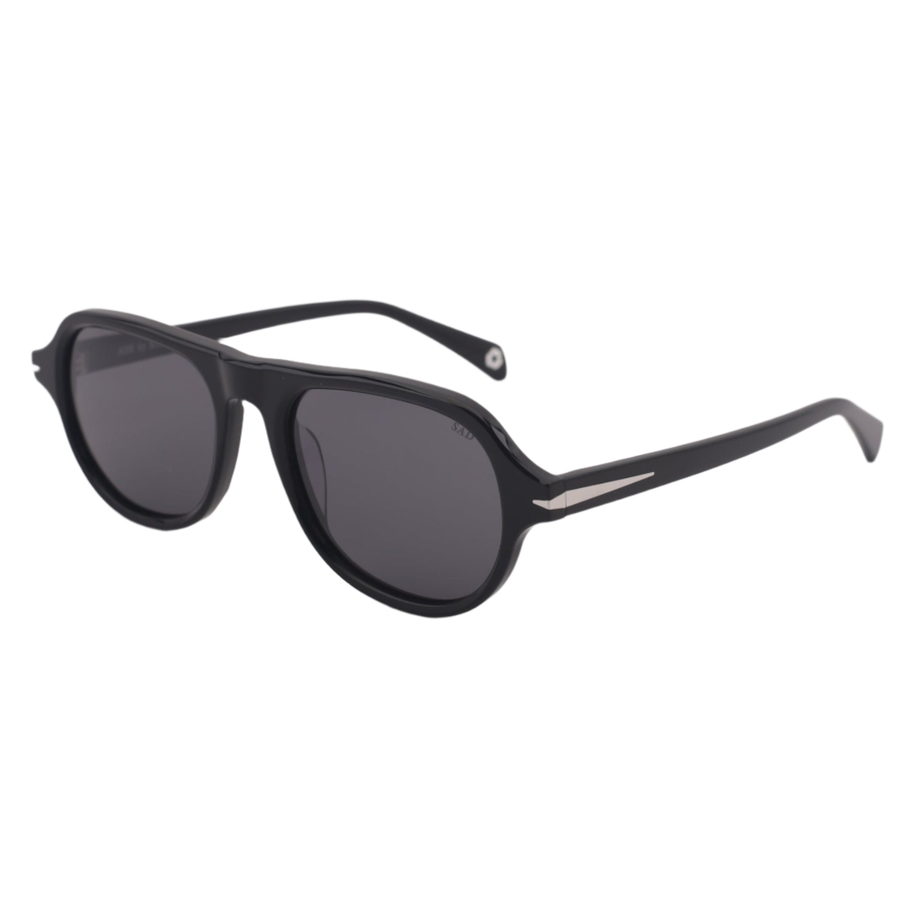 SAD Eyewear Ash premium square sunglasses in black with polarized UV protection lenses