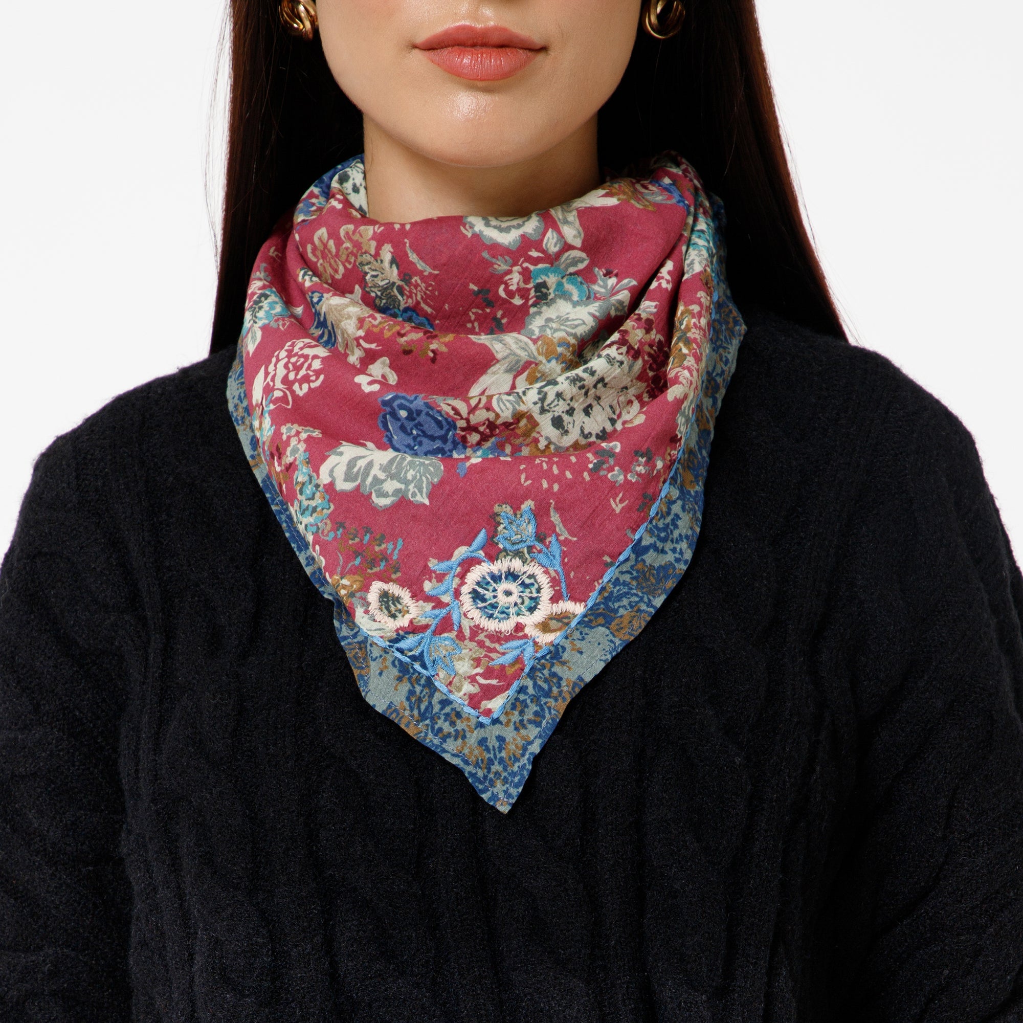 Retro Bloom Bandana - Maroon