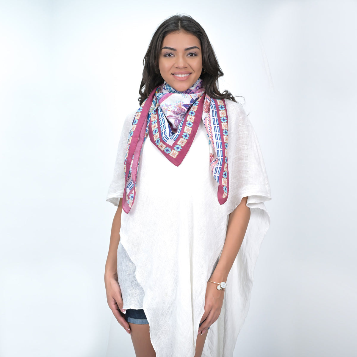 Pine Flamingo Scarf - Maroon