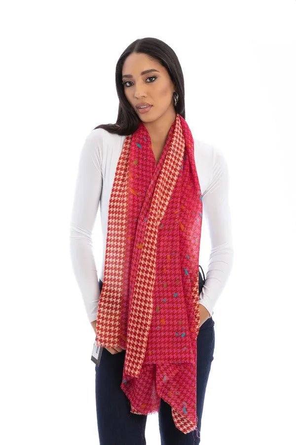 Fun Houndstooth Scarf Light Coral