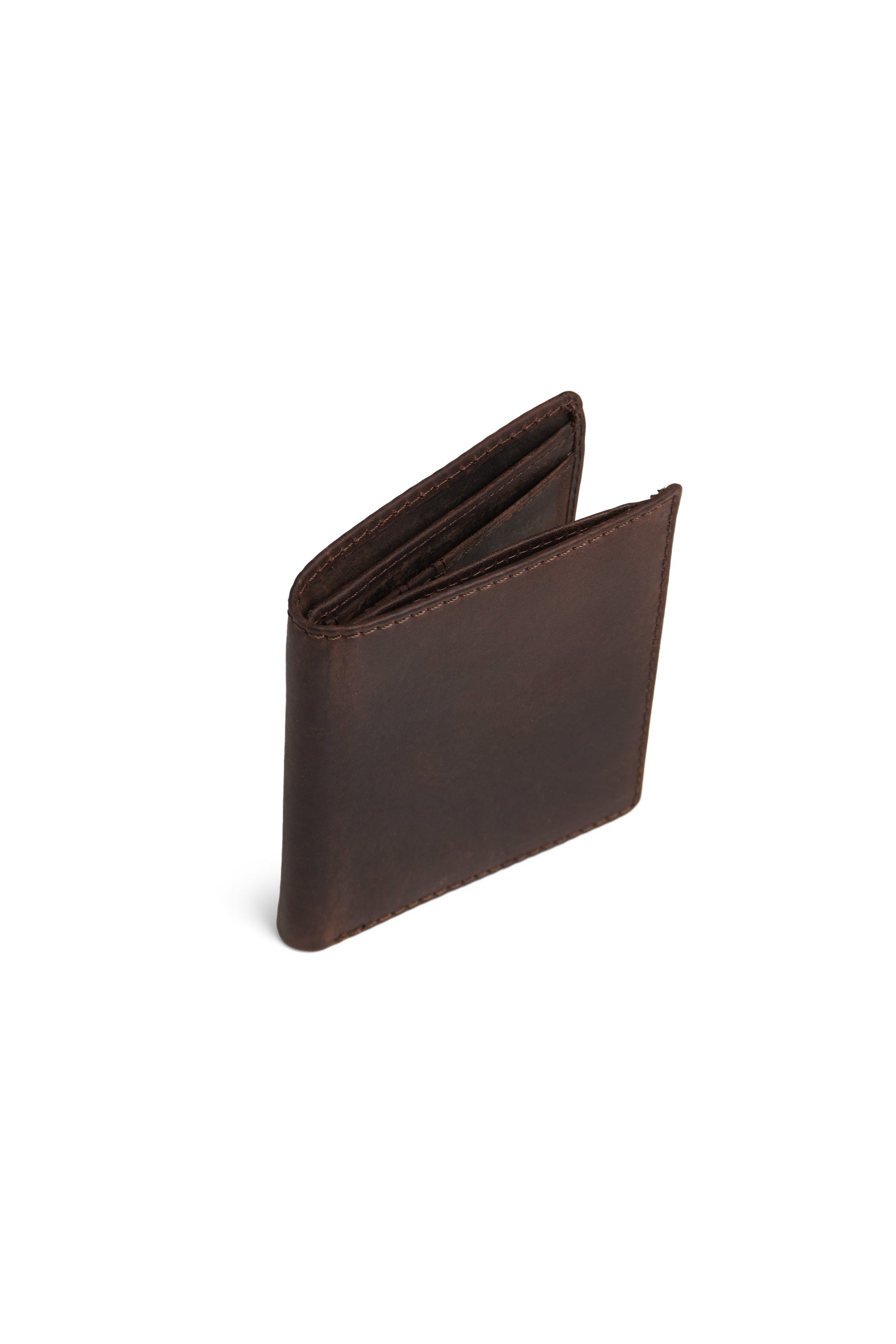 Black leather wallet vertical bi-fold  