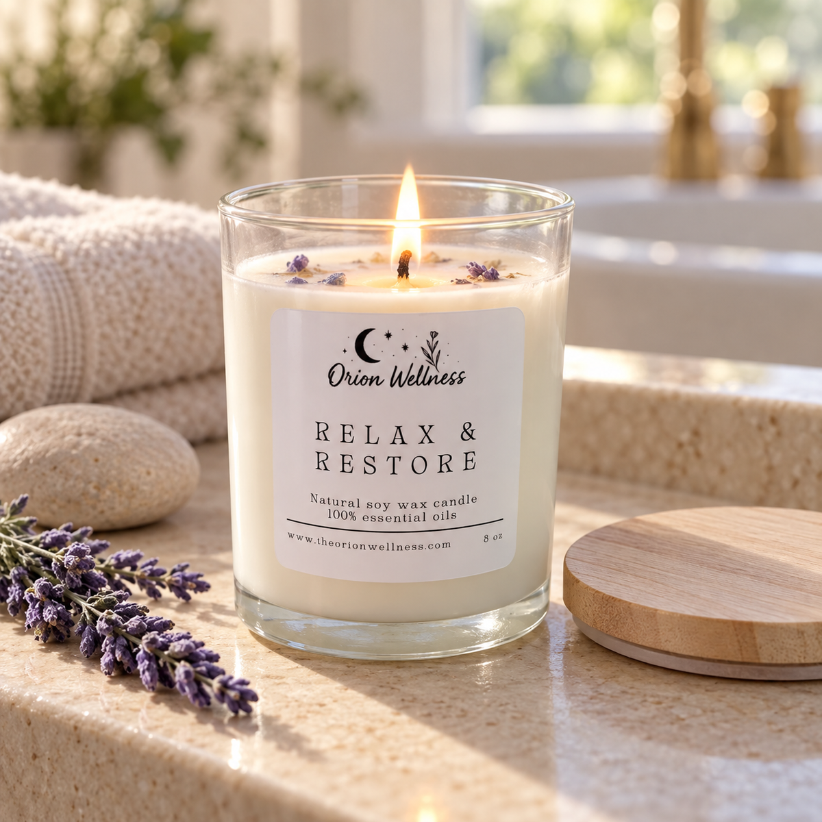 Relax & Restore Candle in use as part of Host Gift Candle Trio