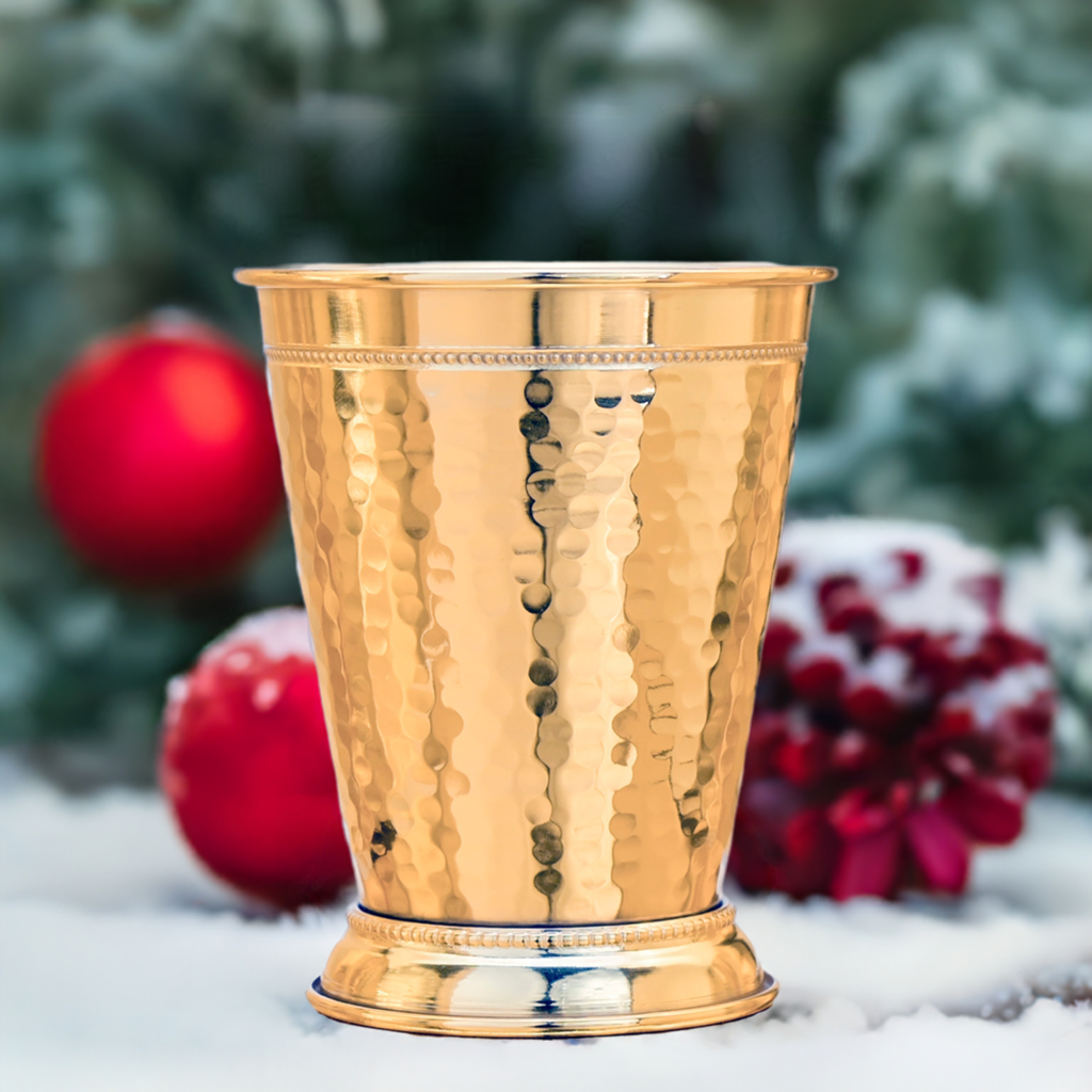 24K Gold Plate Hammered Mint Julep Cup - Limited Edition -Mint Julep-Prince of Scots-810032753948-HammeredGoldMintJulep-Prince of Scots
