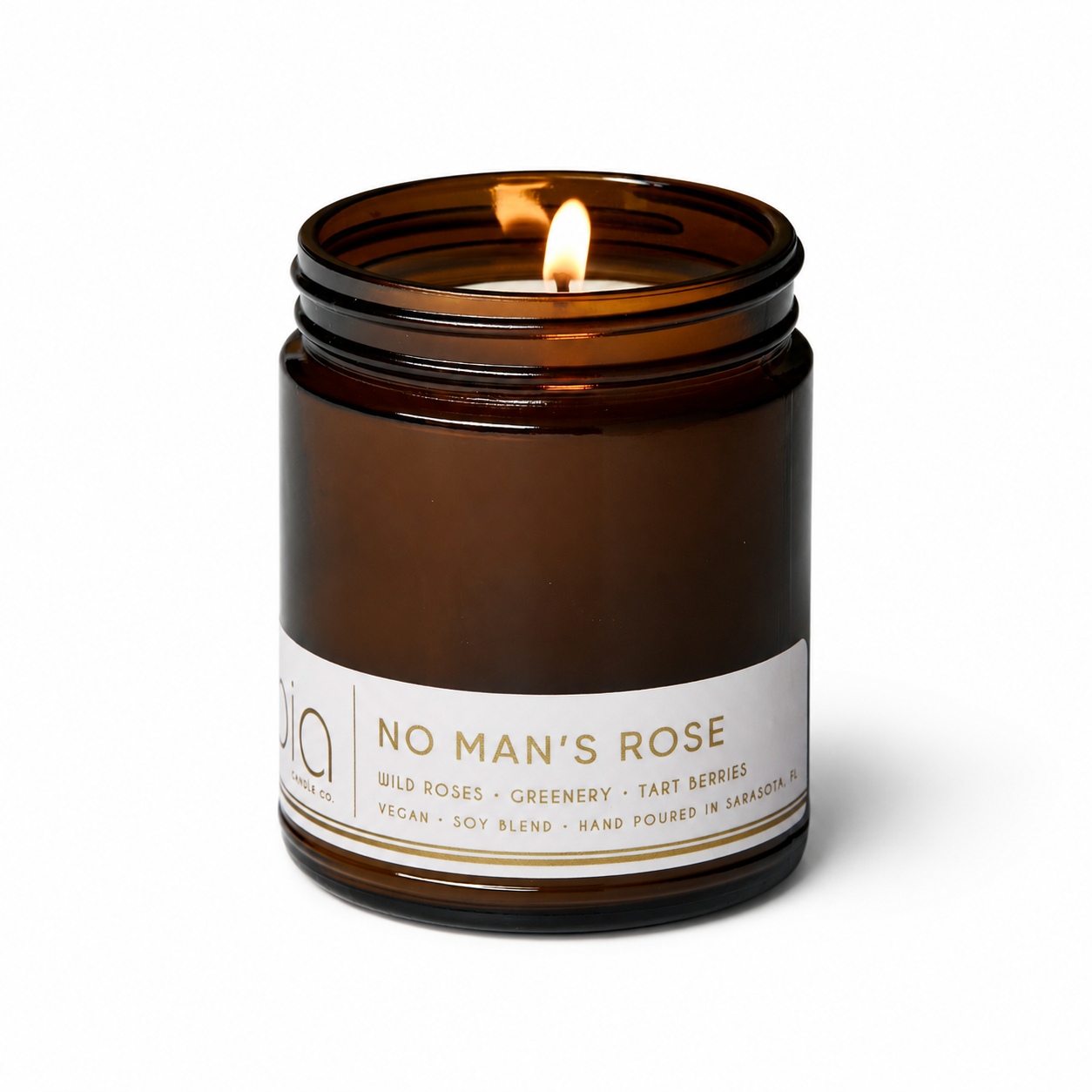 No Man's Rose Soy Blend Candle - Dewy Rose, Black Currant & Moss