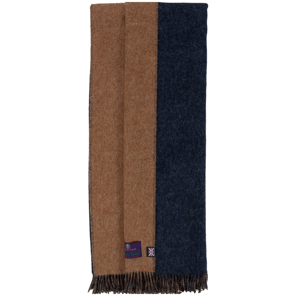 Highland Tweeds Reversible Double Cloth Throw (Charcoal/Camel) Available 4/25-Throws and Blankets-[bar code]-Prince of Scots
