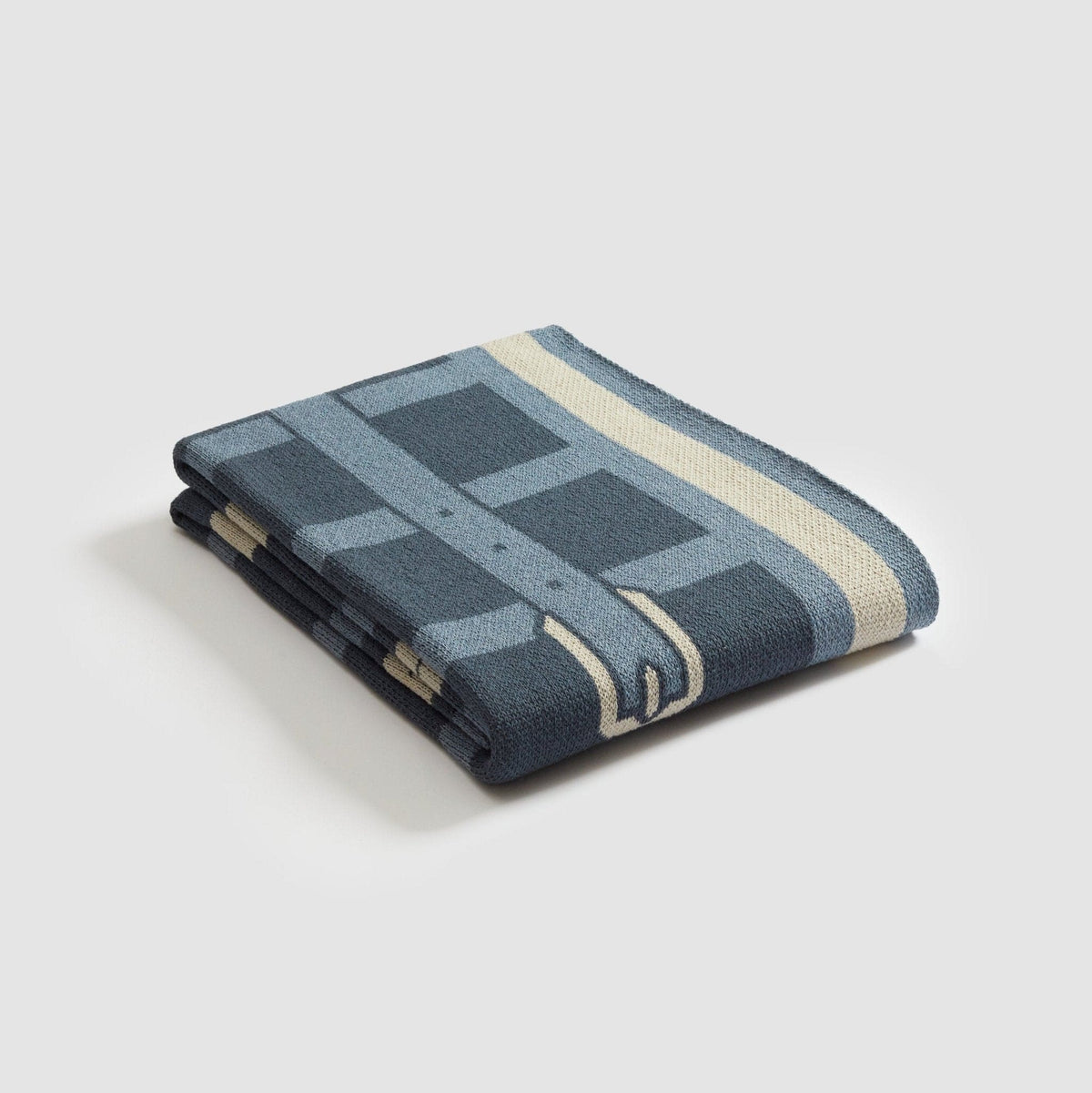 In2Green Eco Throw Cotton Sustainable Knit Throw Blanket - Equestrian Lattice