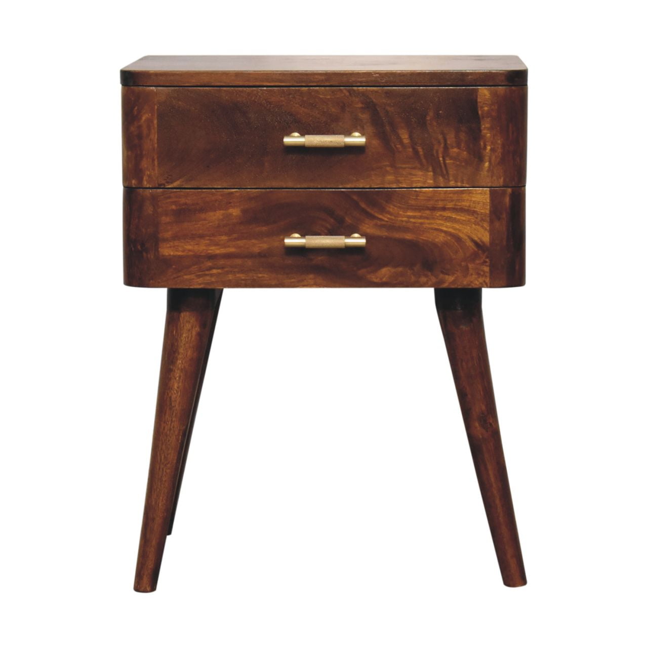 Solid Wood Chestnut T-Bar Nightstand