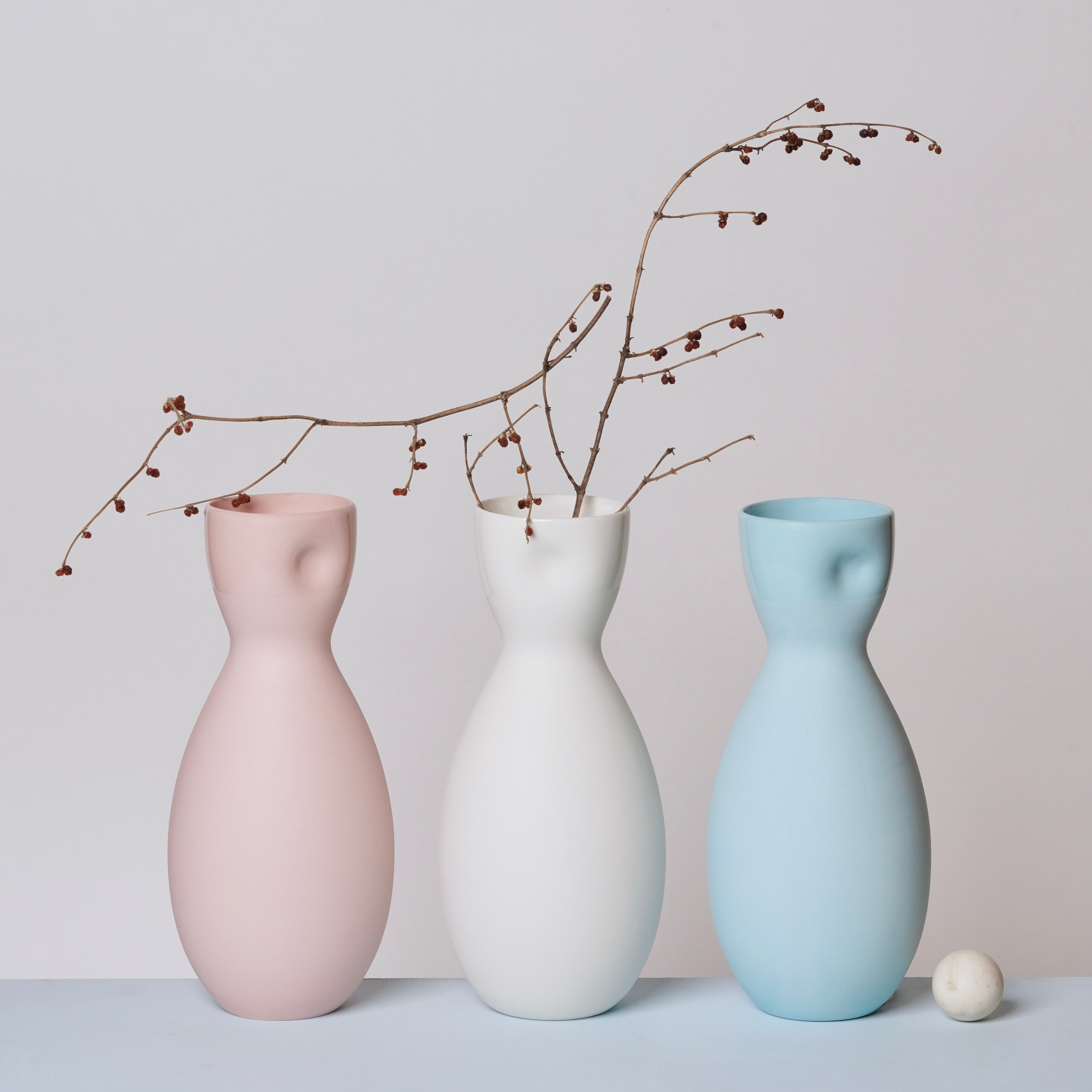 Unique Series Thumb Print Porcelain Carafe or Vase