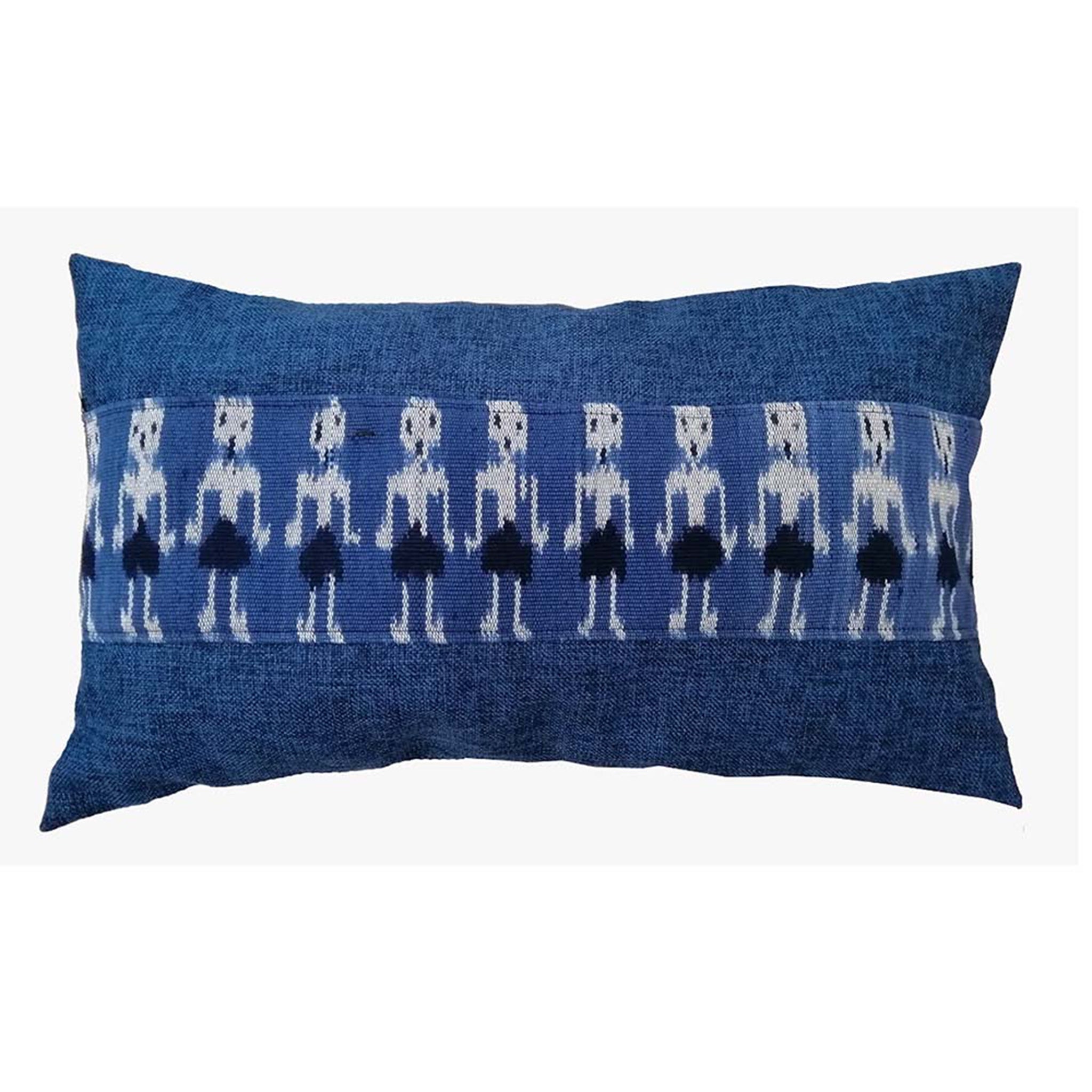 Handwoven Ikat Pillow Cover - Blue