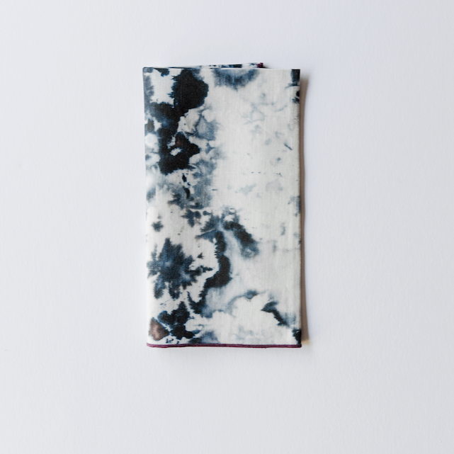 Grey Marble linen dinner napkin close up texture detail - Goldie Home