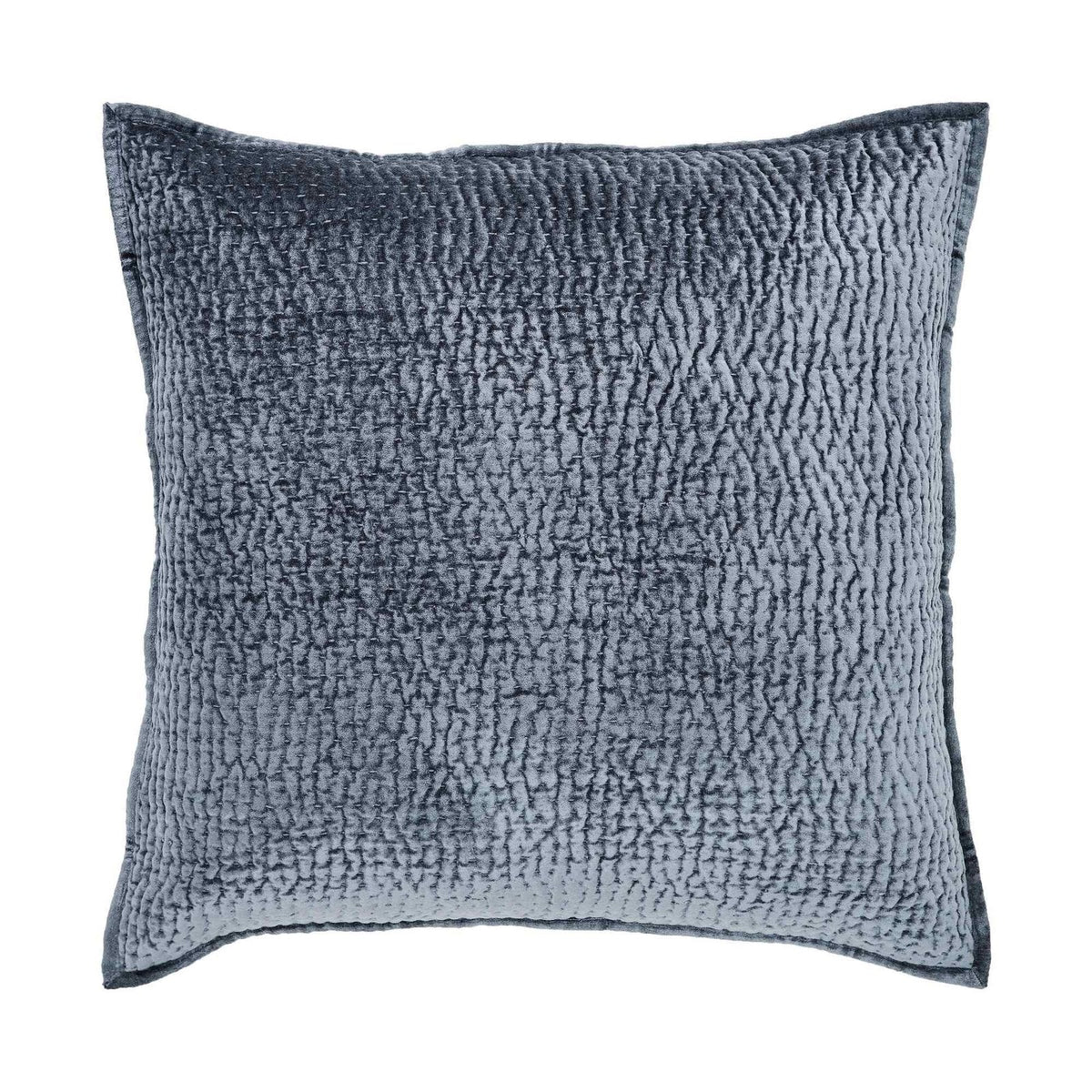 ES-195-2626_1|Luxurious deep indigo velvet quilted coverlet, featuring a rich texture and elegant finish for opulent bedroom decor.