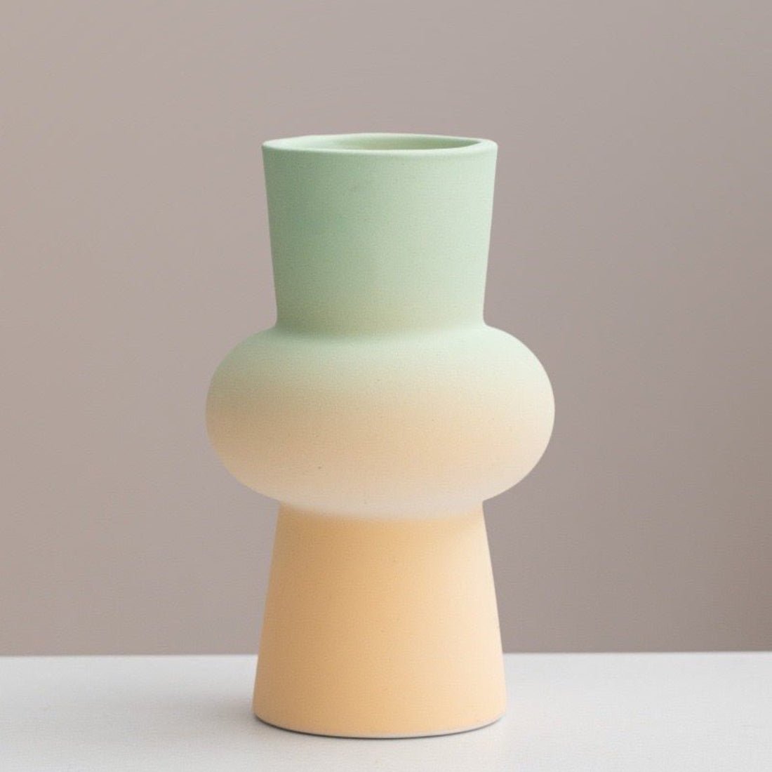 Handmade Ceramic Gradient Vase, Dopamine Geometric Matte Flower Vessels - Vases - Ceramic Gradient Vase-A - INSPECIAL HOME