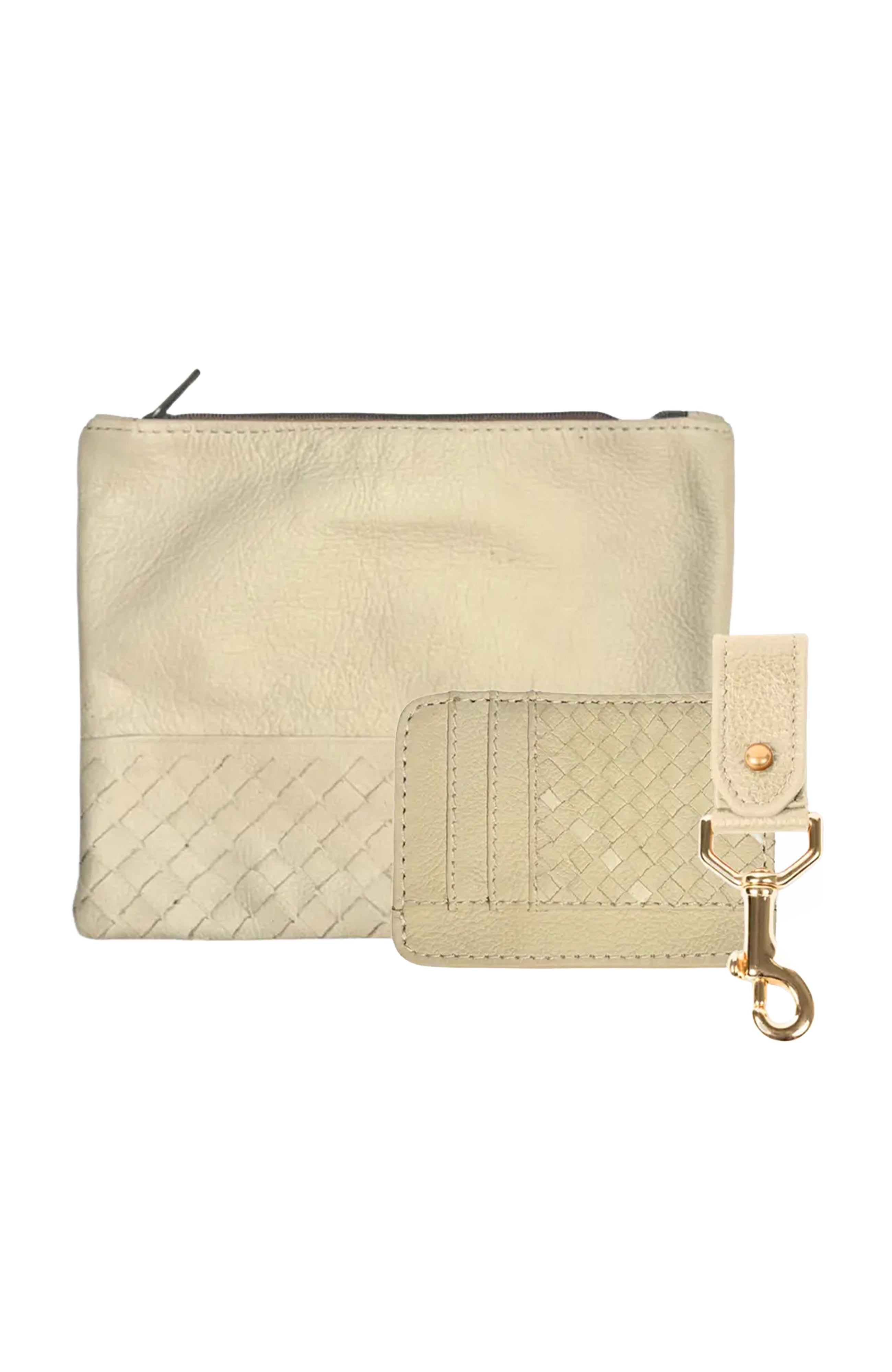 Large Pouch, Key Chain & Slim ID Bundle - Bone