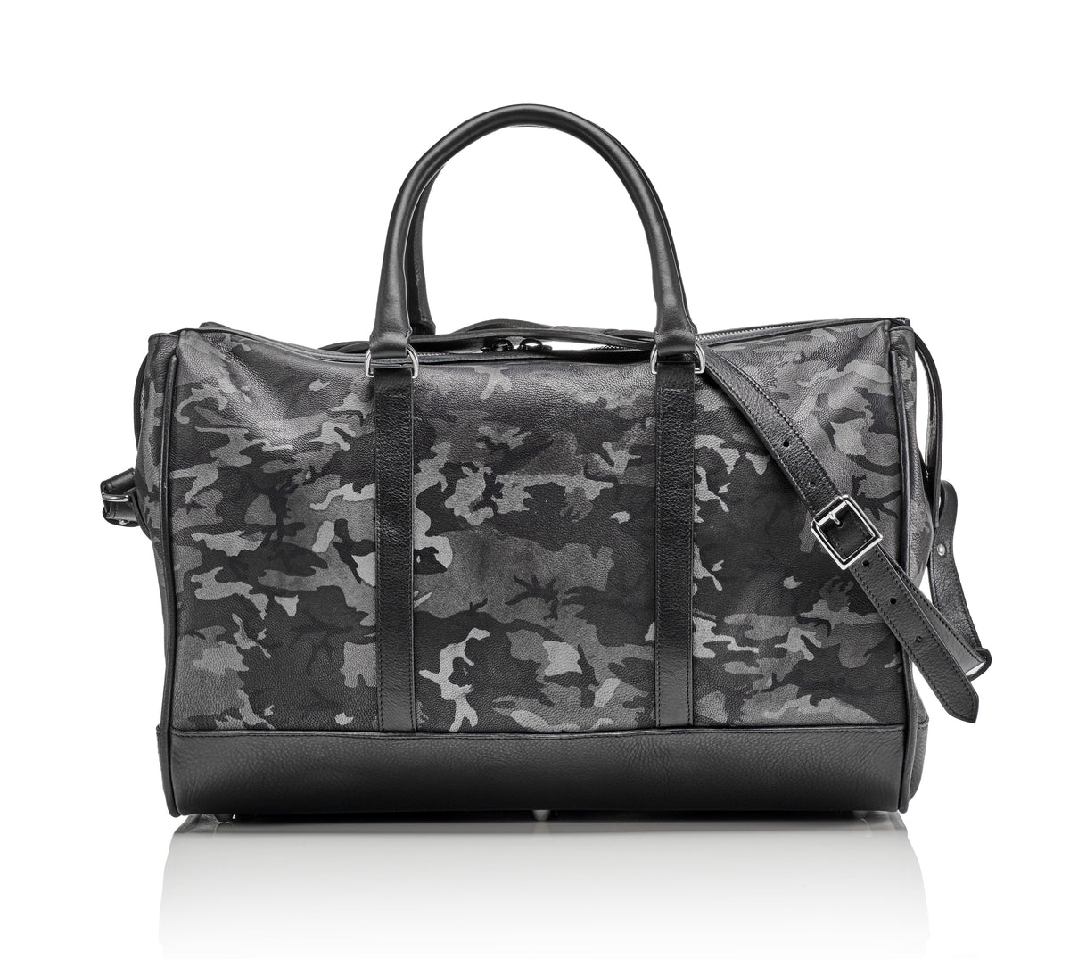 WANDERLUST Leather Weekender ~ Grey Camo-Luggage-[bar code]-GreyCamoWeekender-Prince of Scots