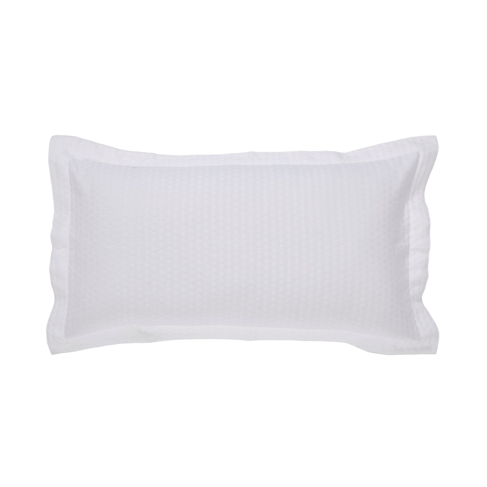 KS-174-2036_1|White textured coverlet with a subtle honeycomb pattern and ruffled edges, offering lightweight comfort for bedding.