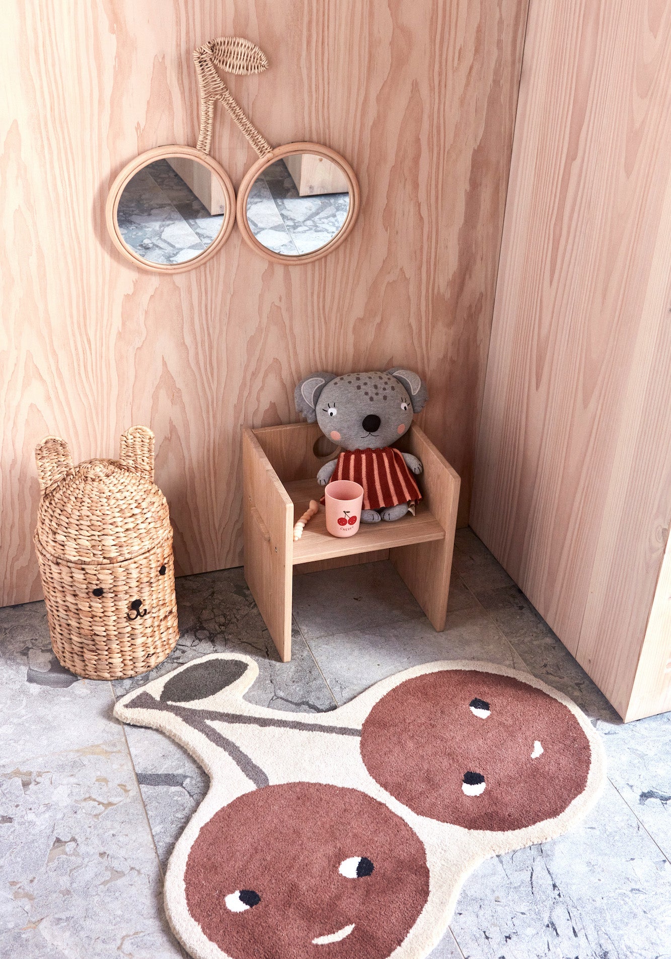 Cherry Rattan Wall Mirror 2