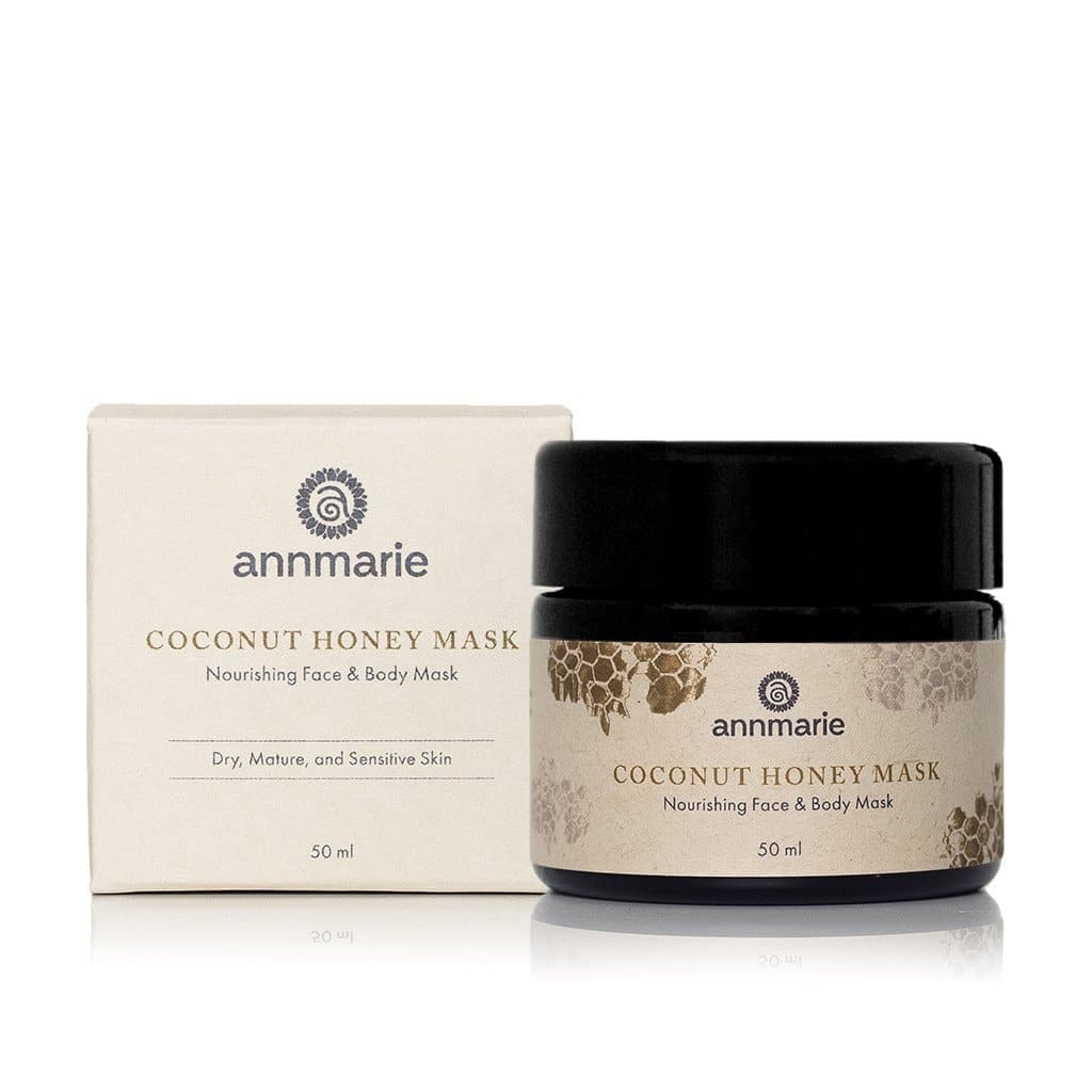 Coconut Honey Mask nourishing face and body mask in 50 ml jar with product box for dry, mature, and sensitive skin.