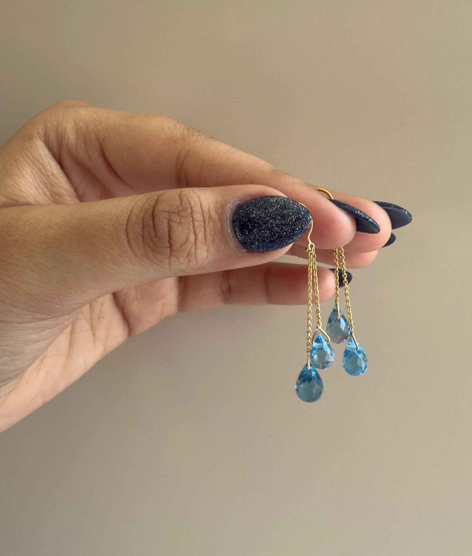 Topaz Glow Earrings minimal everyday fine jewelry in solid gold and sterling 925 silver with natural gemstones.