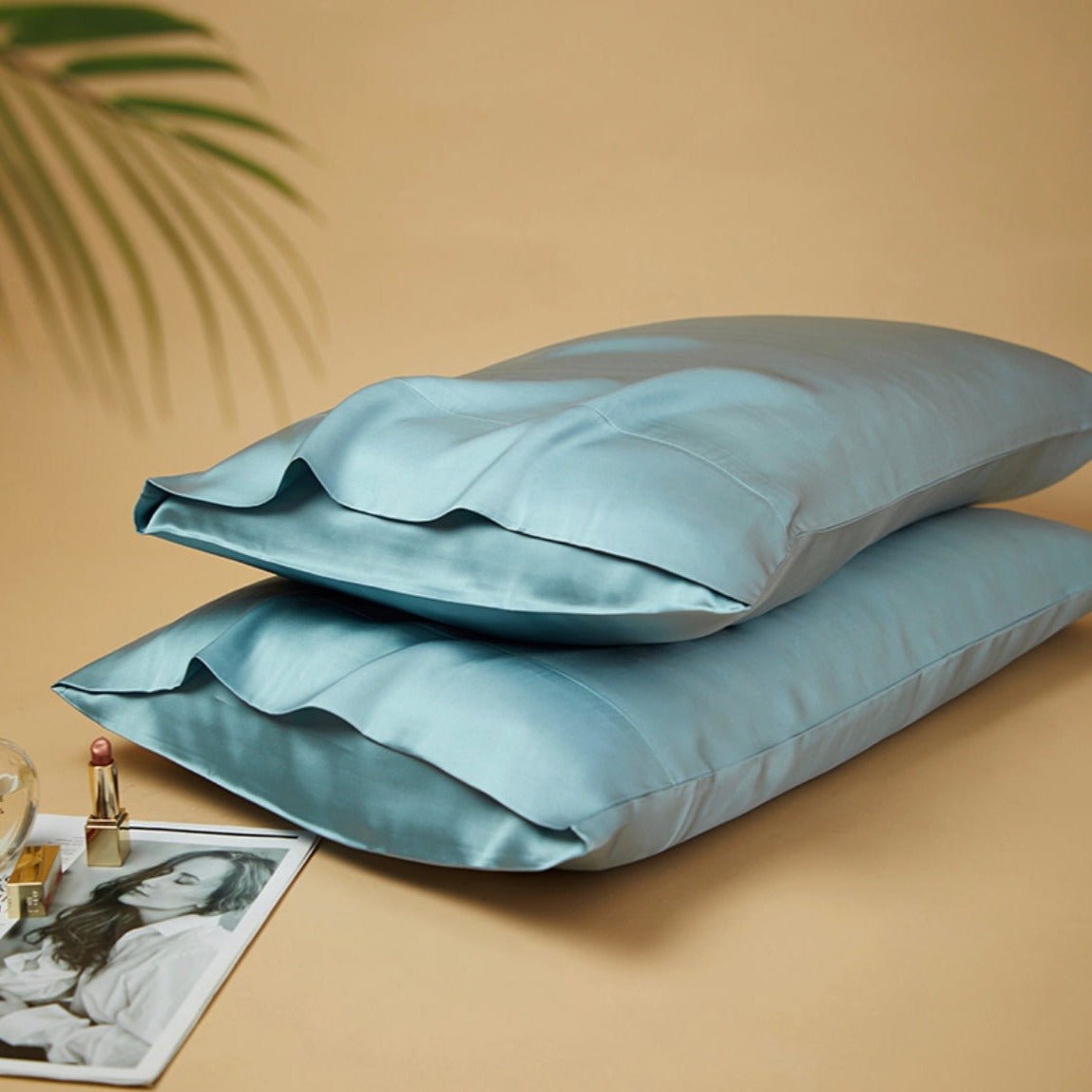 6A Grade Organic Mulberry Silk Pillowcase for Better Skin & Hair - 30 Momme. Pure Silk on Both Sides - 6A Grade Organic Mulberry Silk Pillowcase - Mist Blue - INSPECIAL HOME
