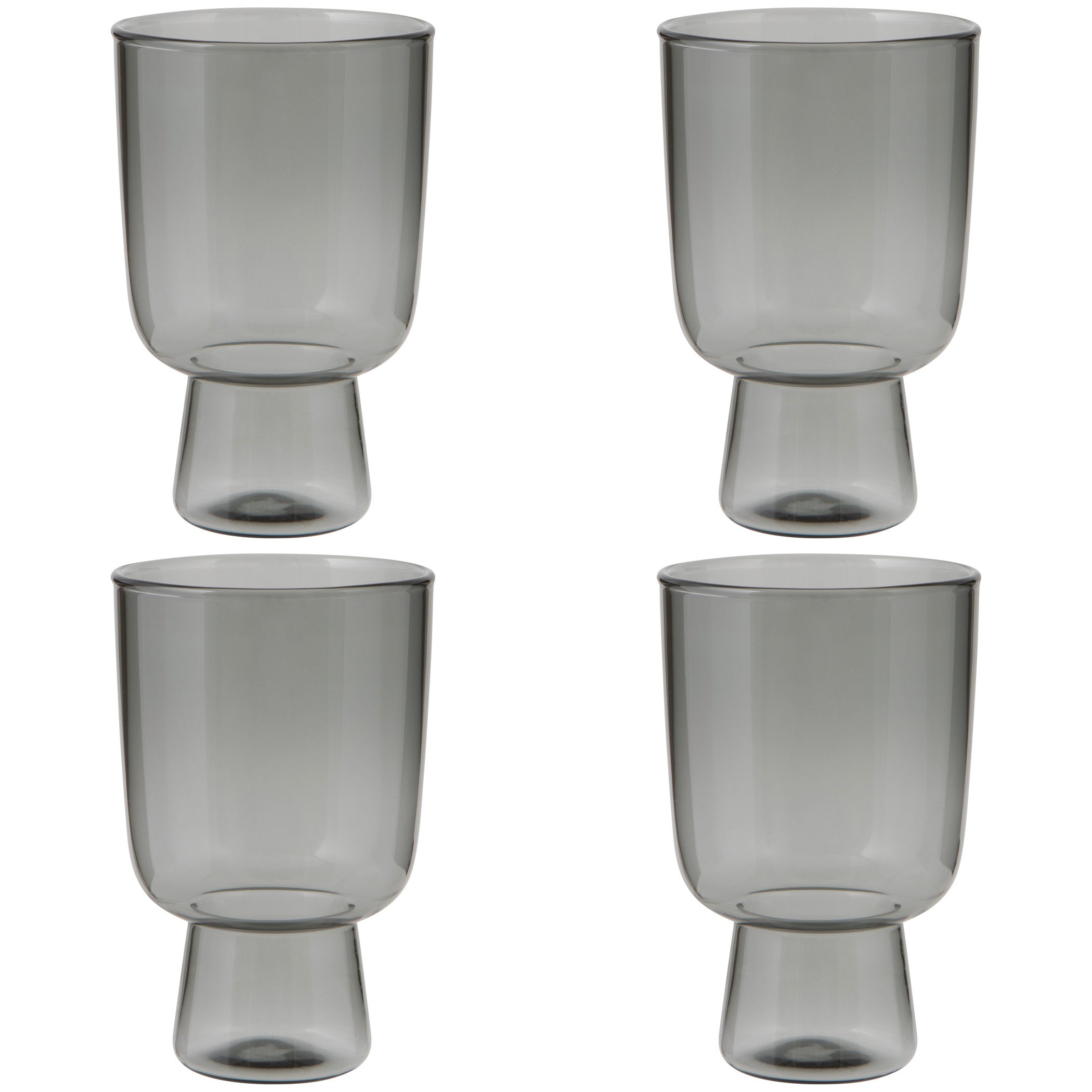 Set of 4 Tumbler 11oz Pedestal Smoke